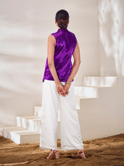 Purple Designer Waistcoat Trousers