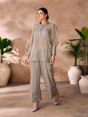 Taupe embellished co-ord set
