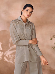 Taupe embellished co-ord set