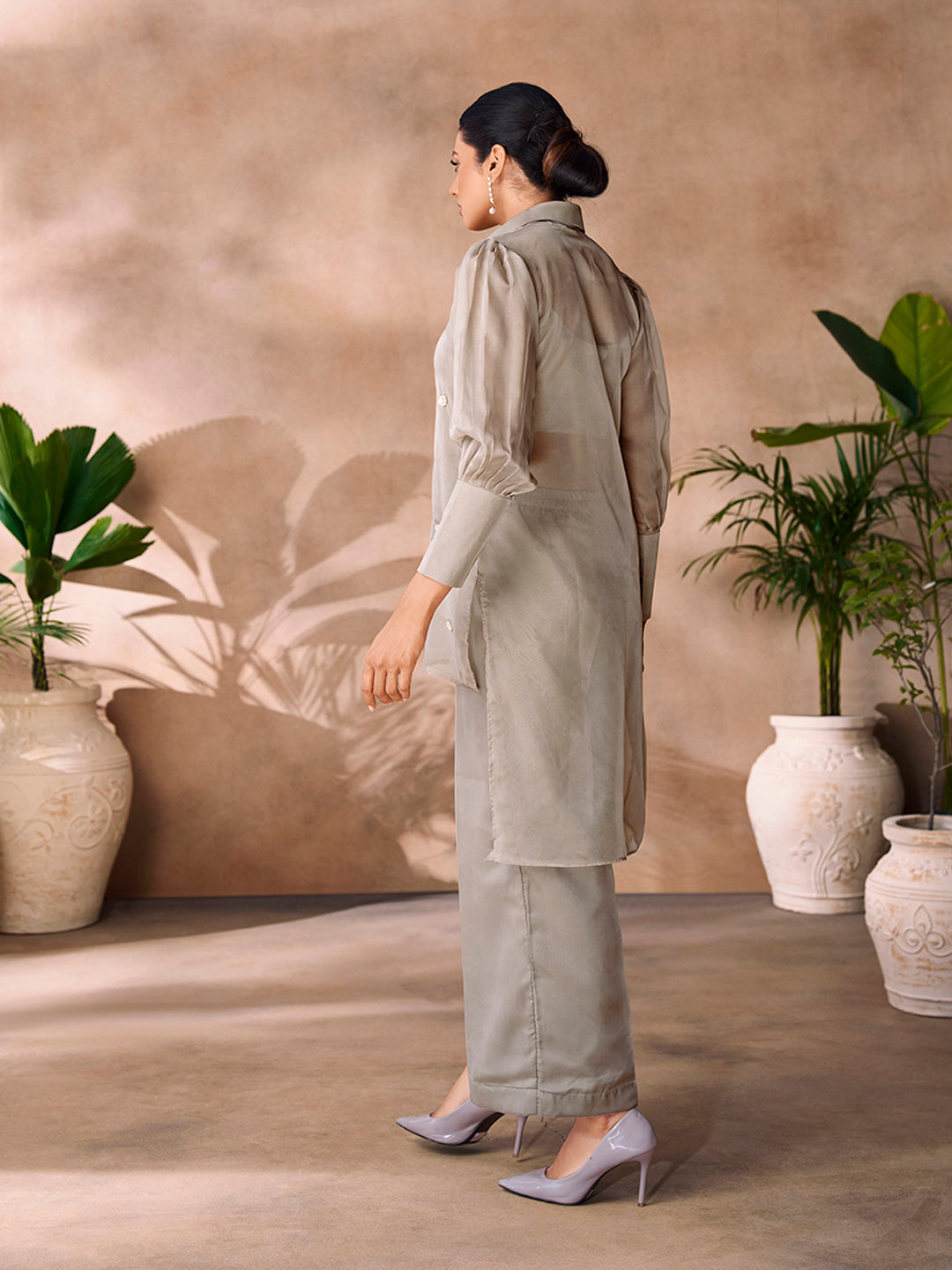 Taupe embellished co-ord set