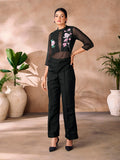 Black Organza Handwork Trouser Co-Ord Set