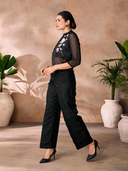 Black Organza Handwork Trouser Co-Ord Set