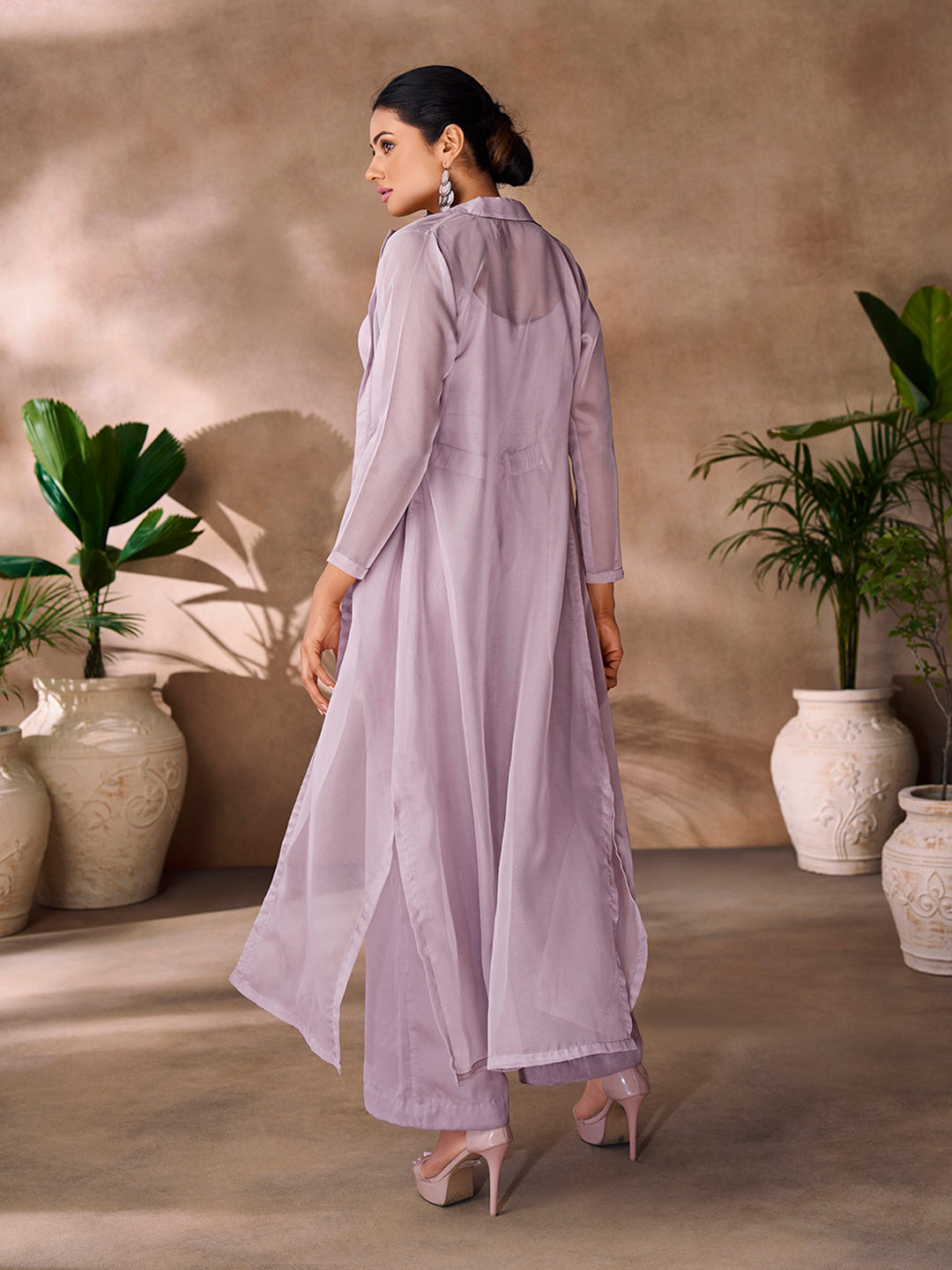 Lavender Organza Handwork Co-Ord Set