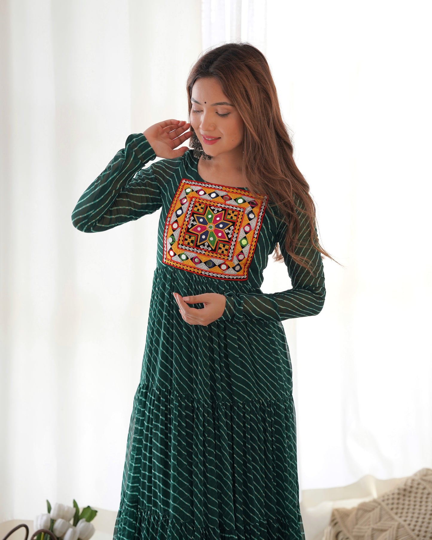 Arresting Navratri Wear Fully Stitched Designer Gown - Ethnicwish