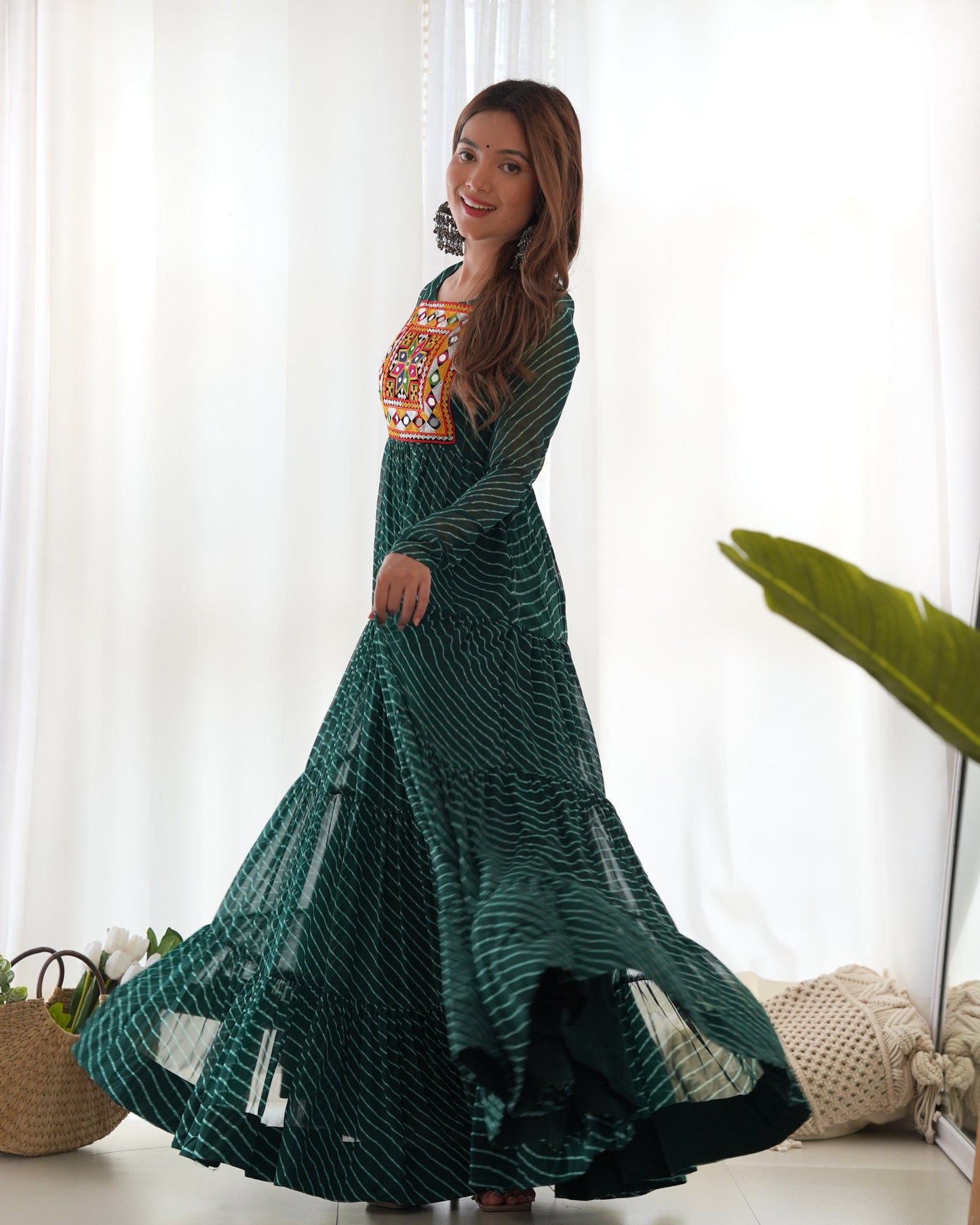 Arresting Navratri Wear Fully Stitched Designer Gown - Ethnicwish