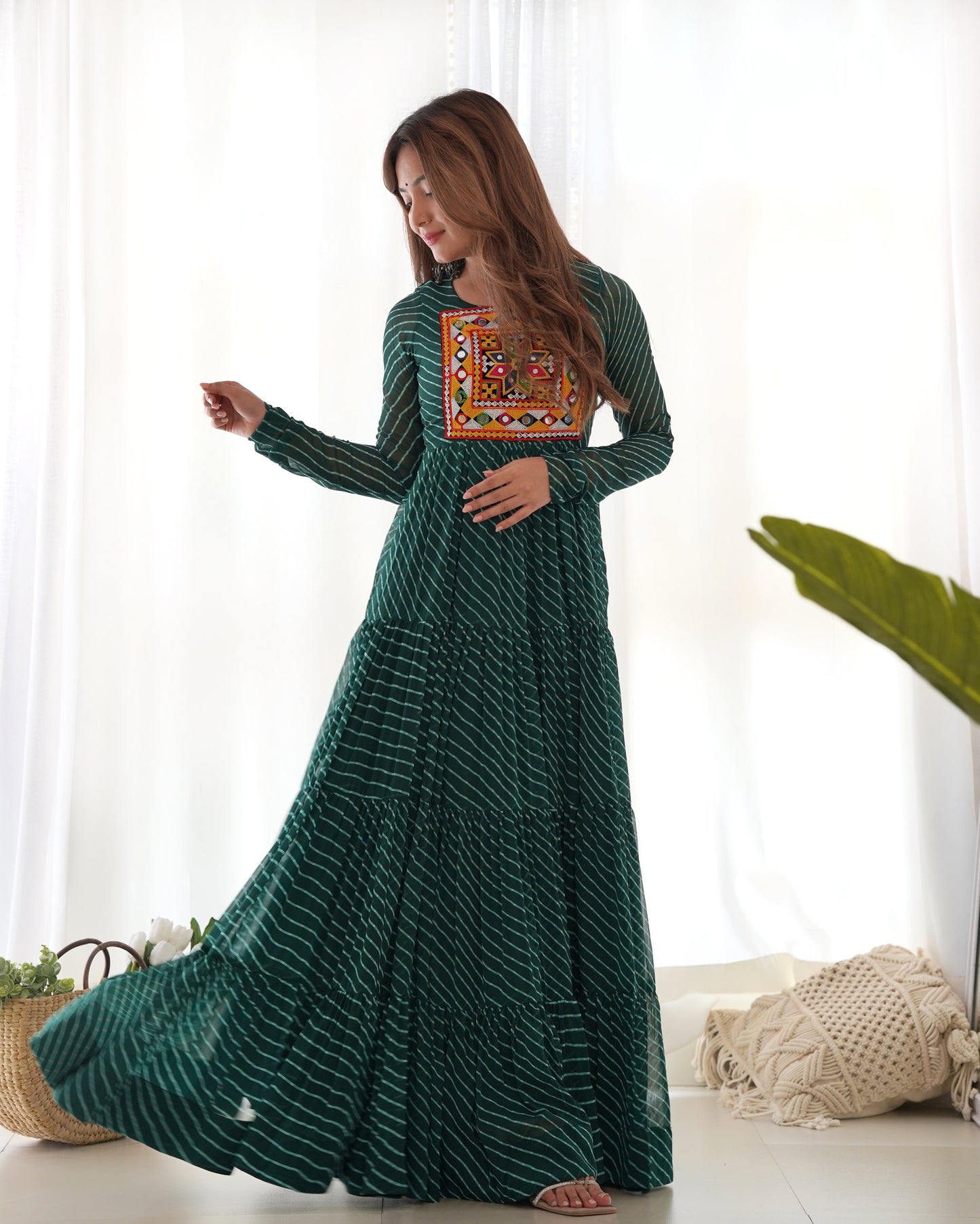 Arresting Navratri Wear Fully Stitched Designer Gown - Ethnicwish