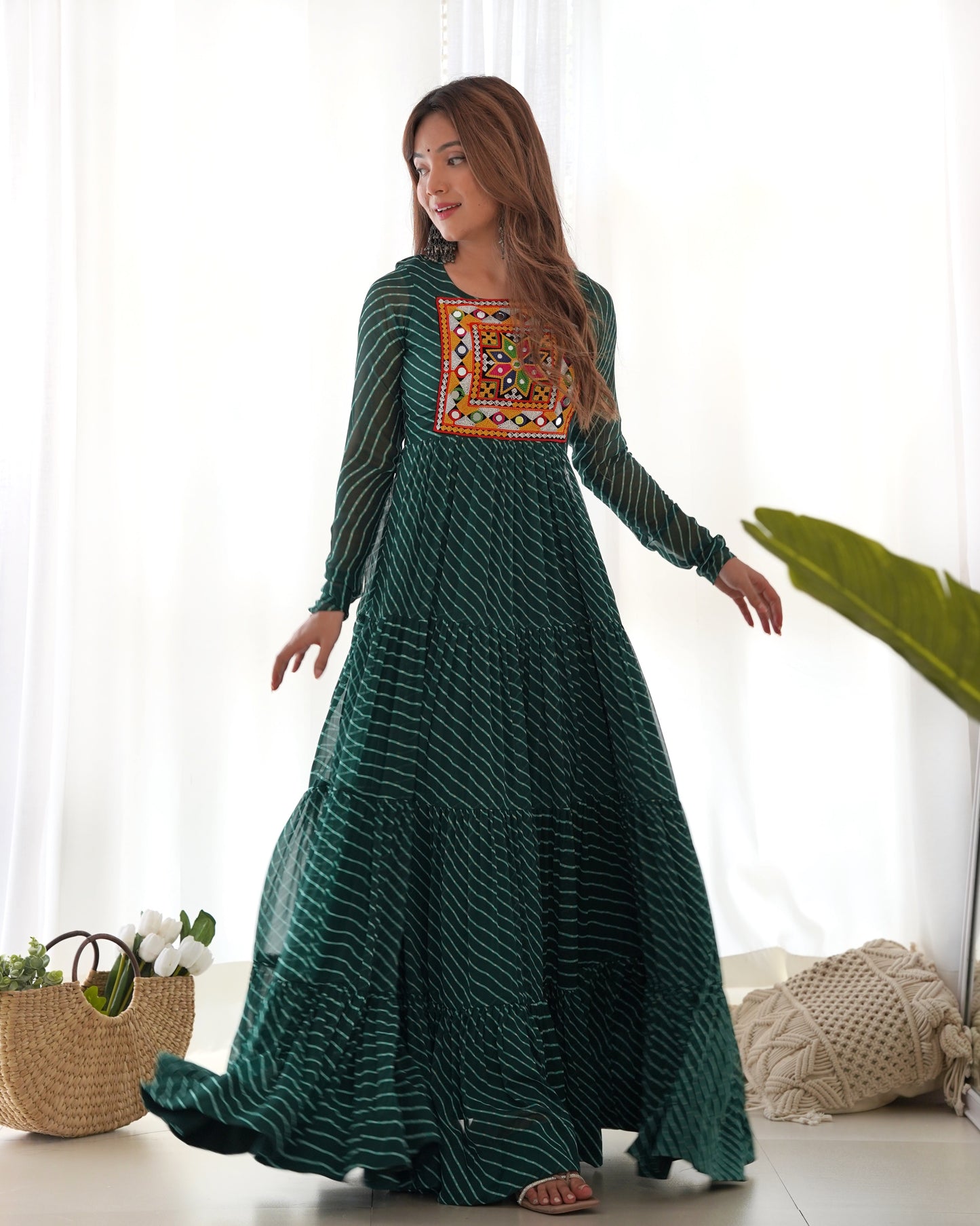 Arresting Navratri Wear Fully Stitched Designer Gown - Ethnicwish