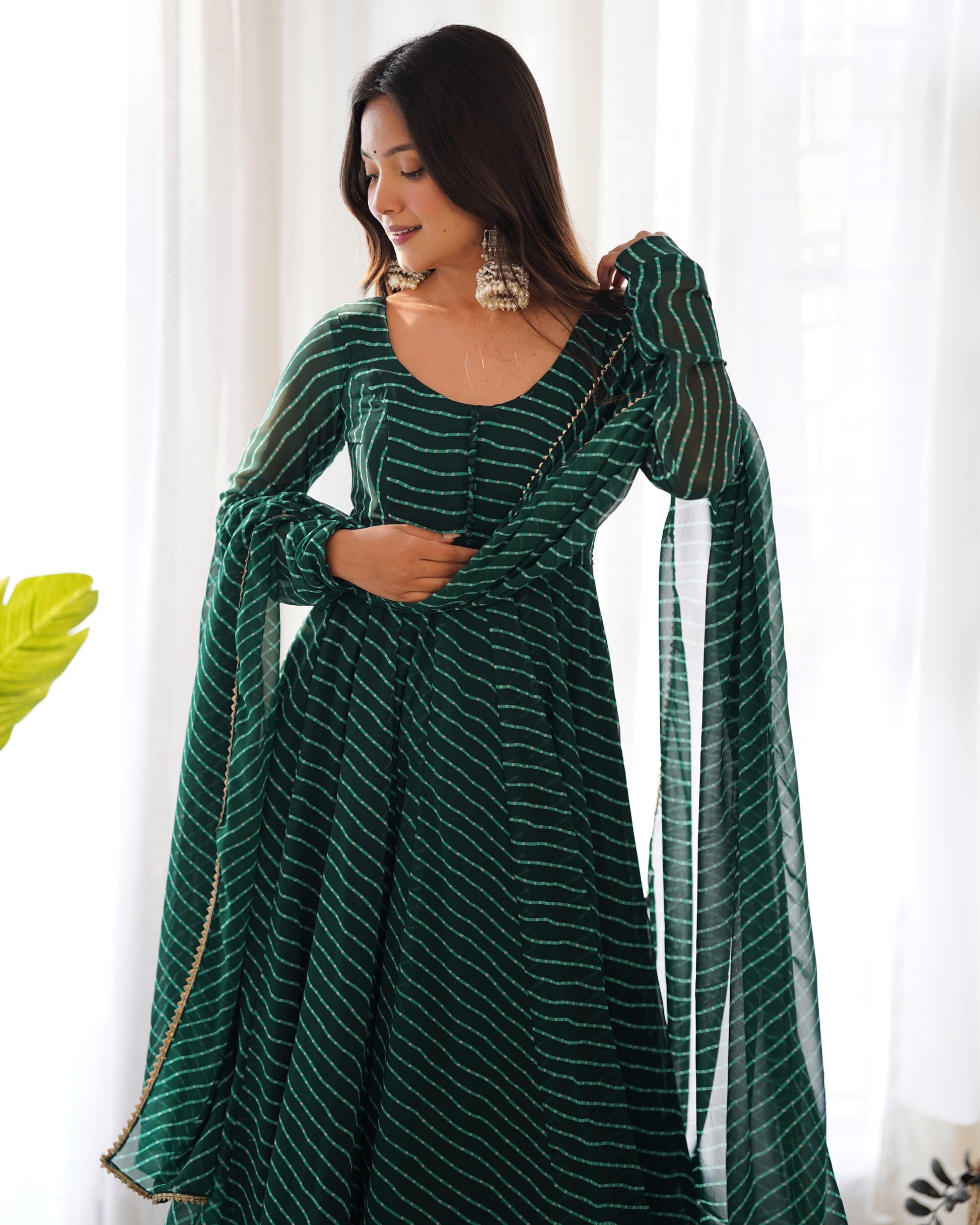 Splendid Faux Georgette Printed Fully Stitched Anarkali Pant Suit - Ethnicwish