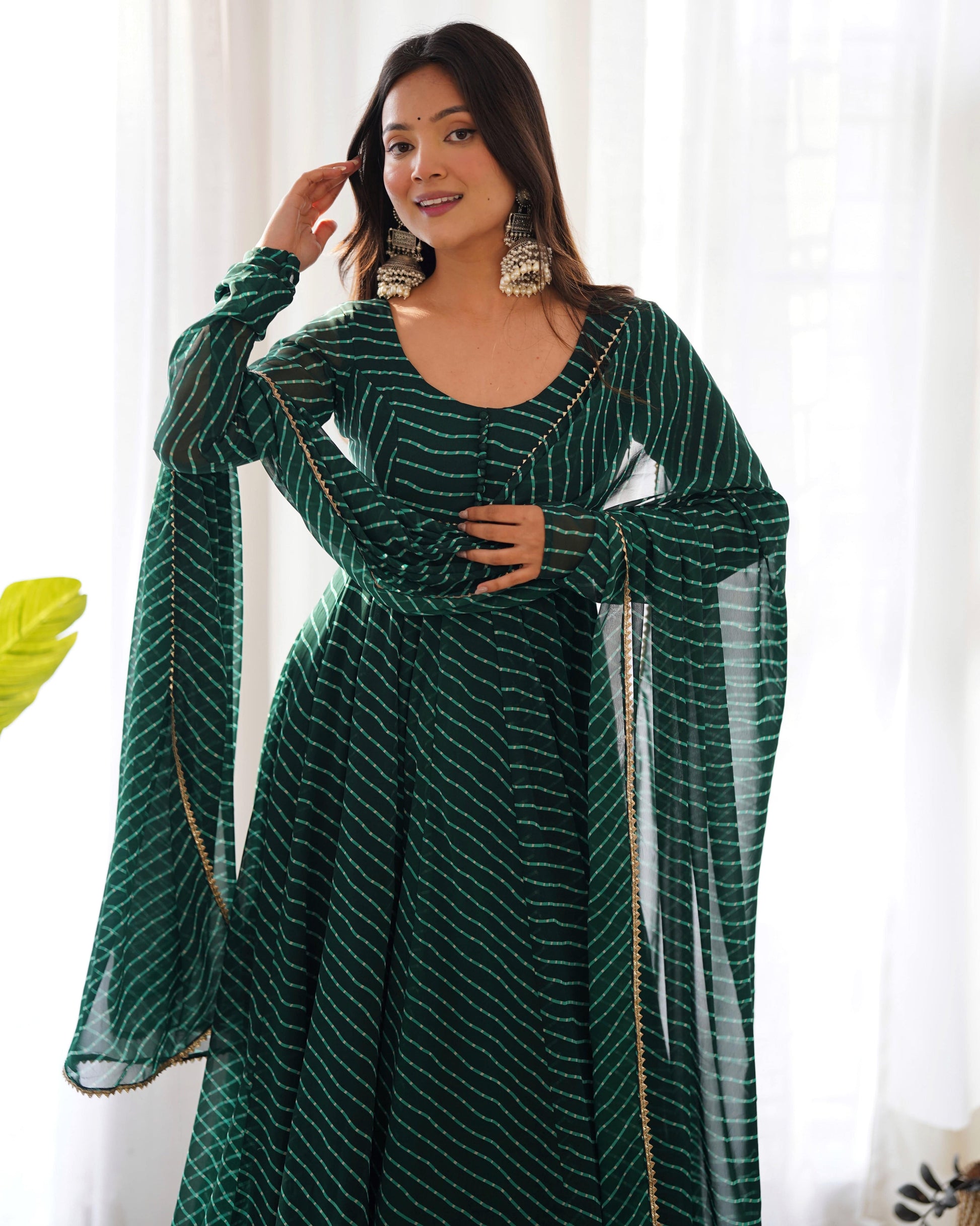 Splendid Faux Georgette Printed Fully Stitched Anarkali Pant Suit - Ethnicwish