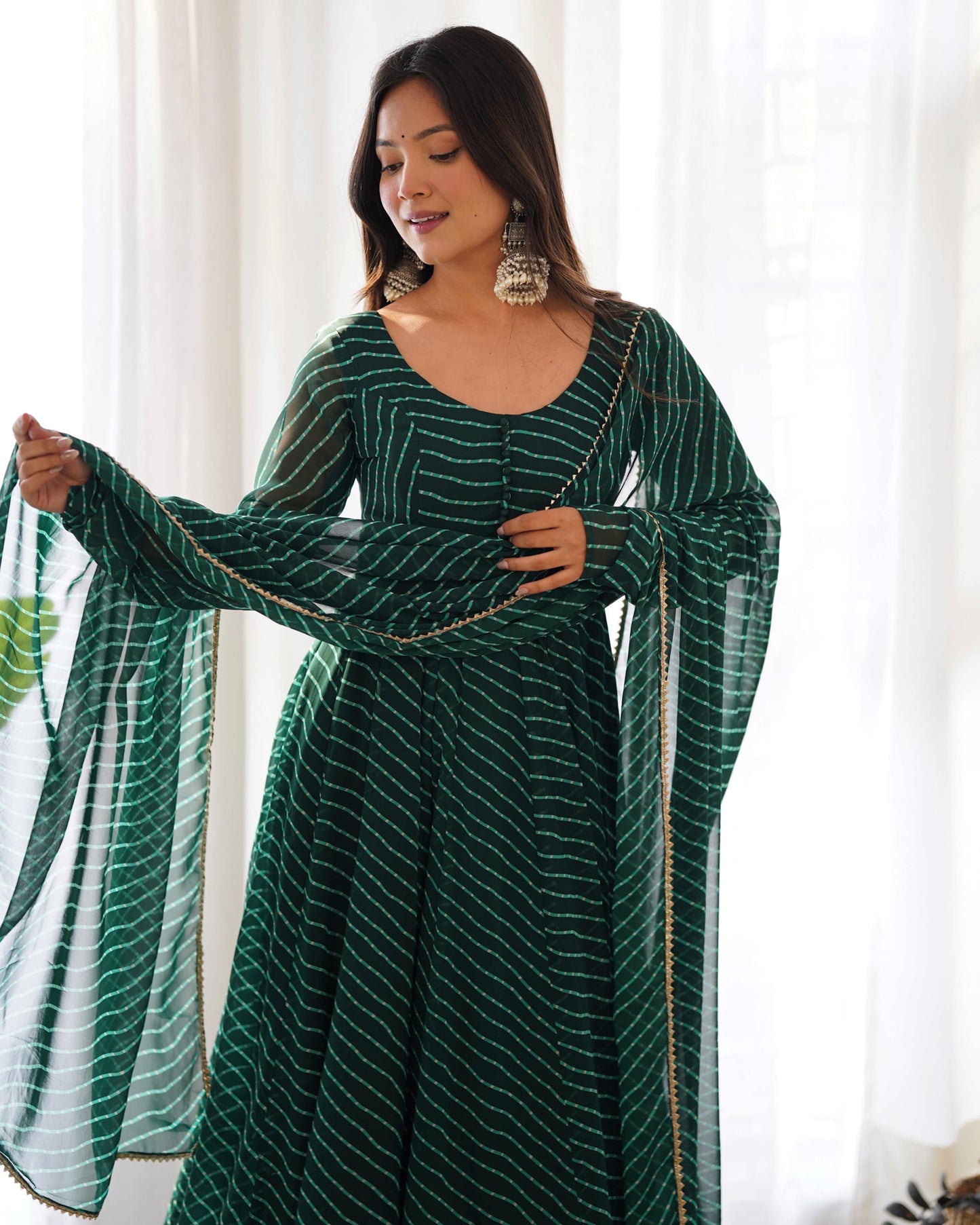 Splendid Faux Georgette Printed Fully Stitched Anarkali Pant Suit - Ethnicwish