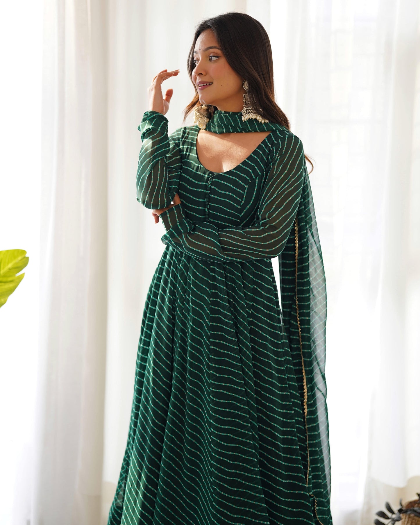 Splendid Faux Georgette Printed Fully Stitched Anarkali Pant Suit - Ethnicwish