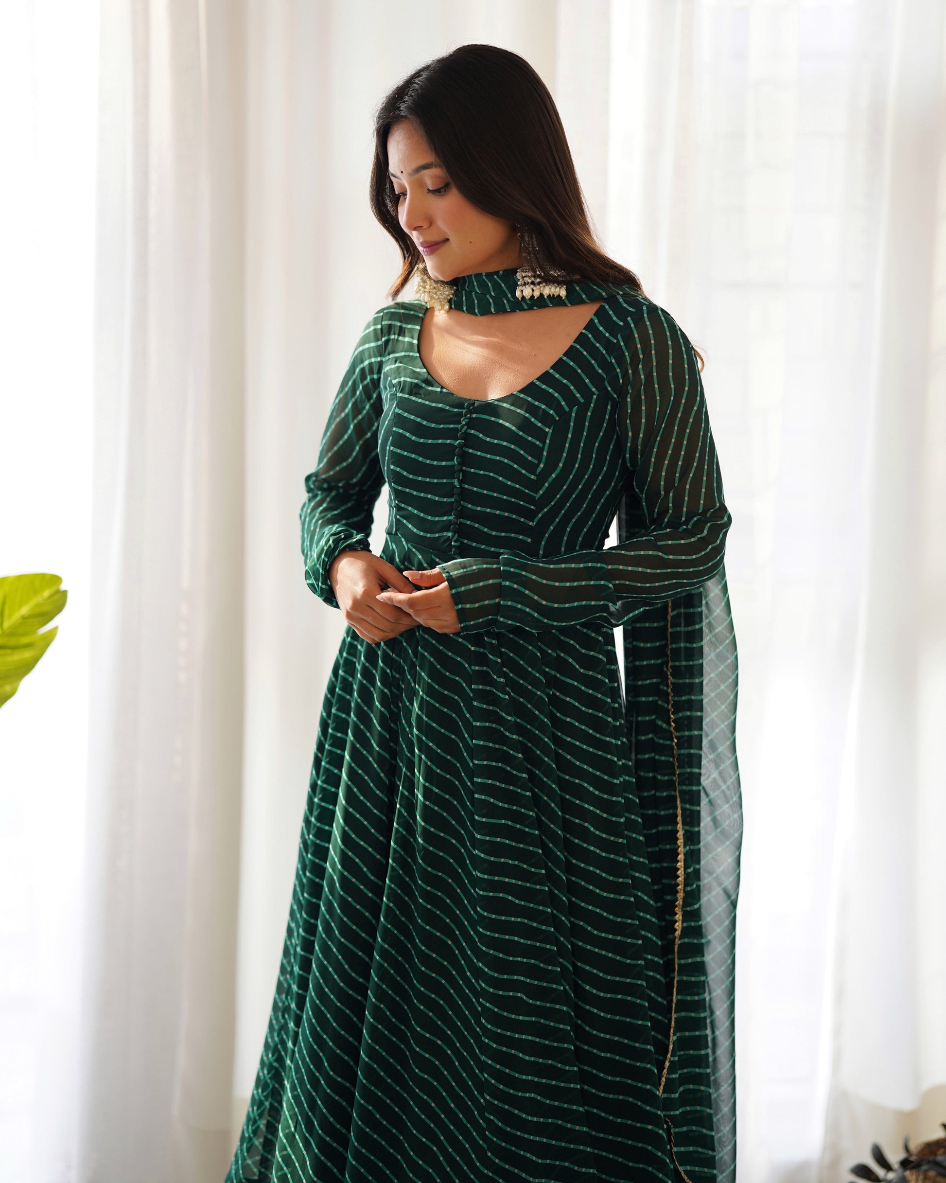 Splendid Faux Georgette Printed Fully Stitched Anarkali Pant Suit - Ethnicwish