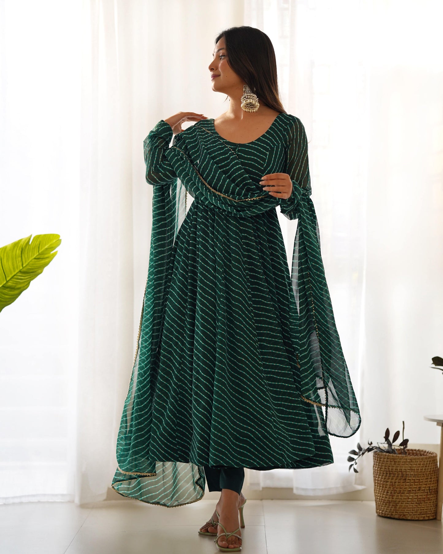 Splendid Faux Georgette Printed Fully Stitched Anarkali Pant Suit - Ethnicwish