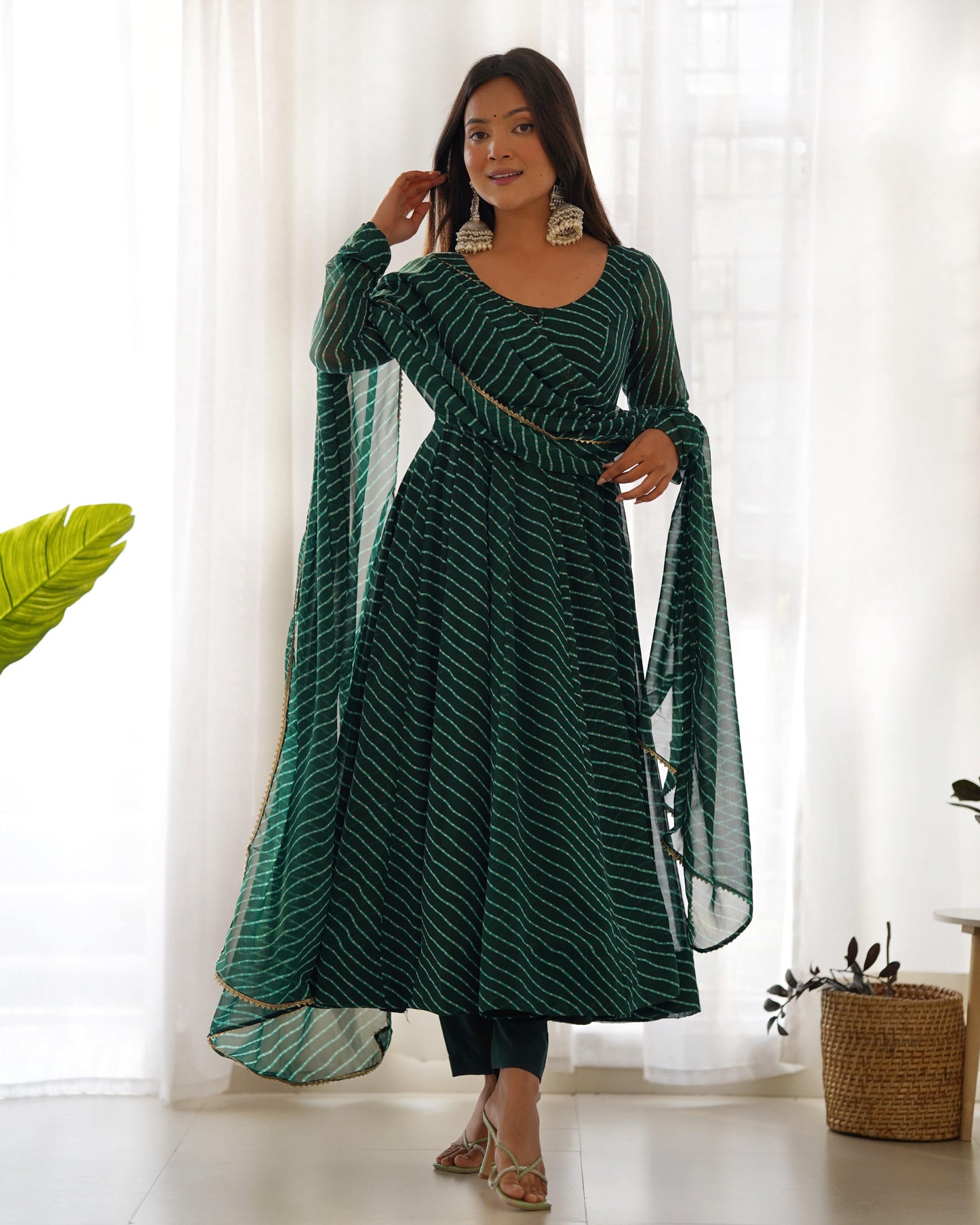 Splendid Faux Georgette Printed Fully Stitched Anarkali Pant Suit - Ethnicwish