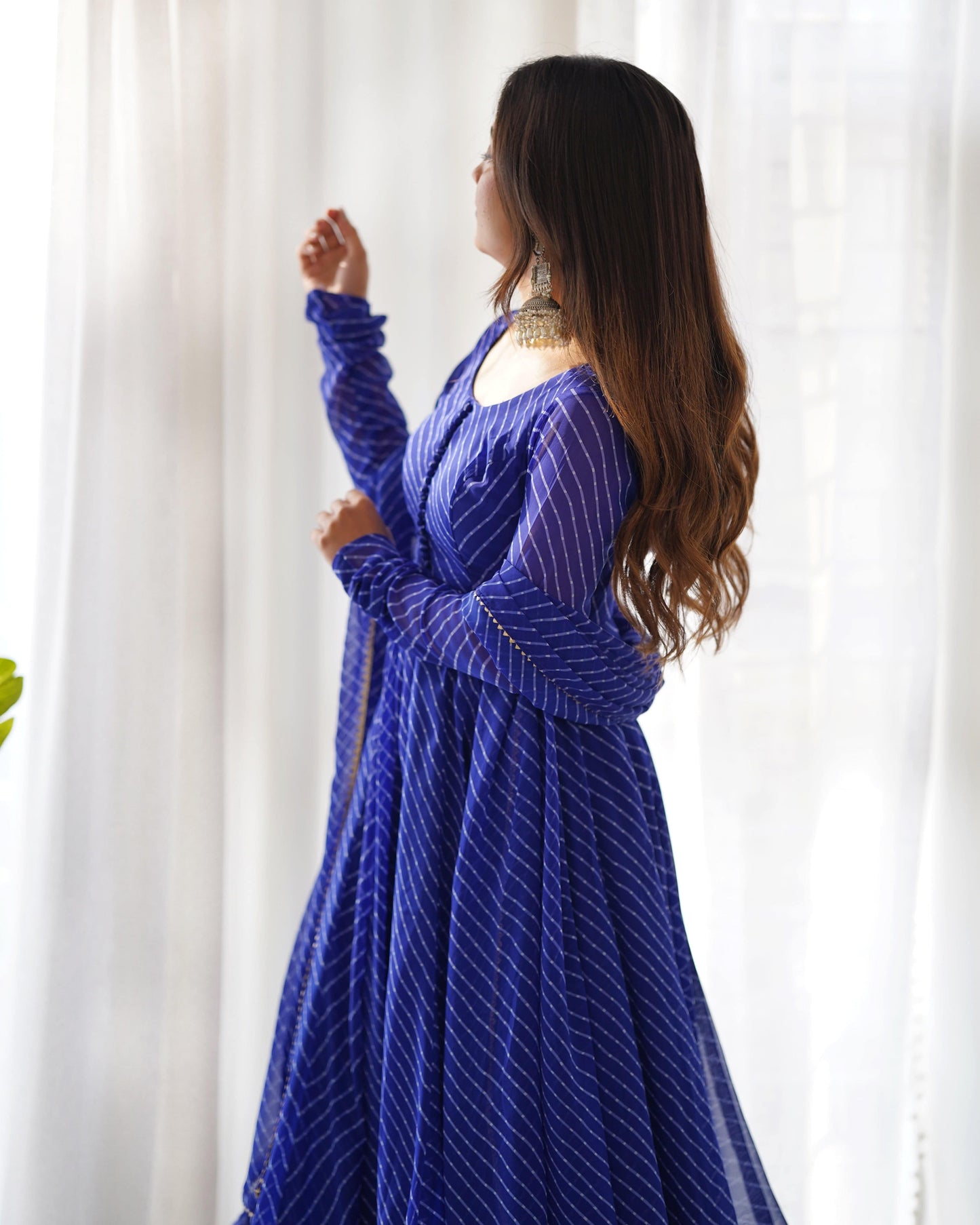 Splendid Faux Georgette Printed Fully Stitched Anarkali Pant Suit - Ethnicwish