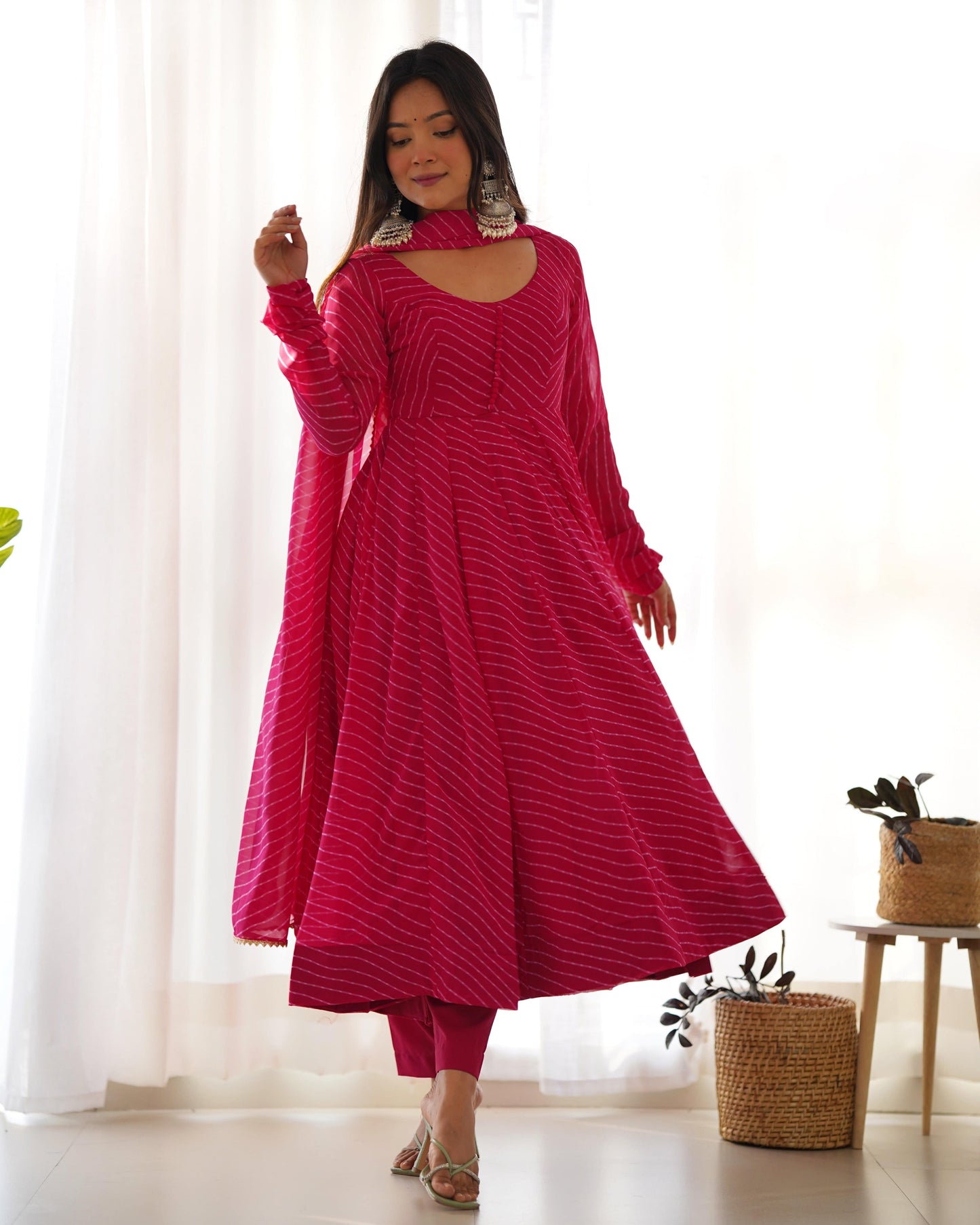Splendid Faux Georgette Printed Fully Stitched Anarkali Pant Suit - Ethnicwish