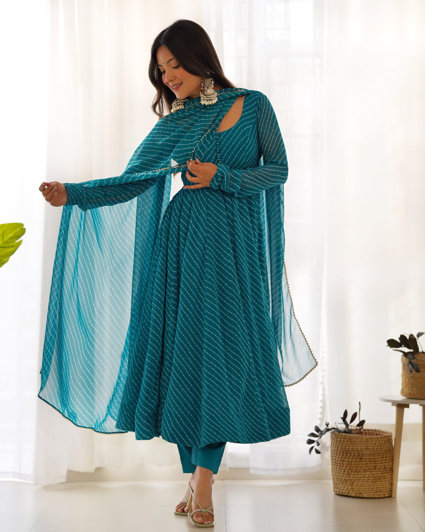 Splendid Faux Georgette Printed Fully Stitched Anarkali Pant Suit - Ethnicwish