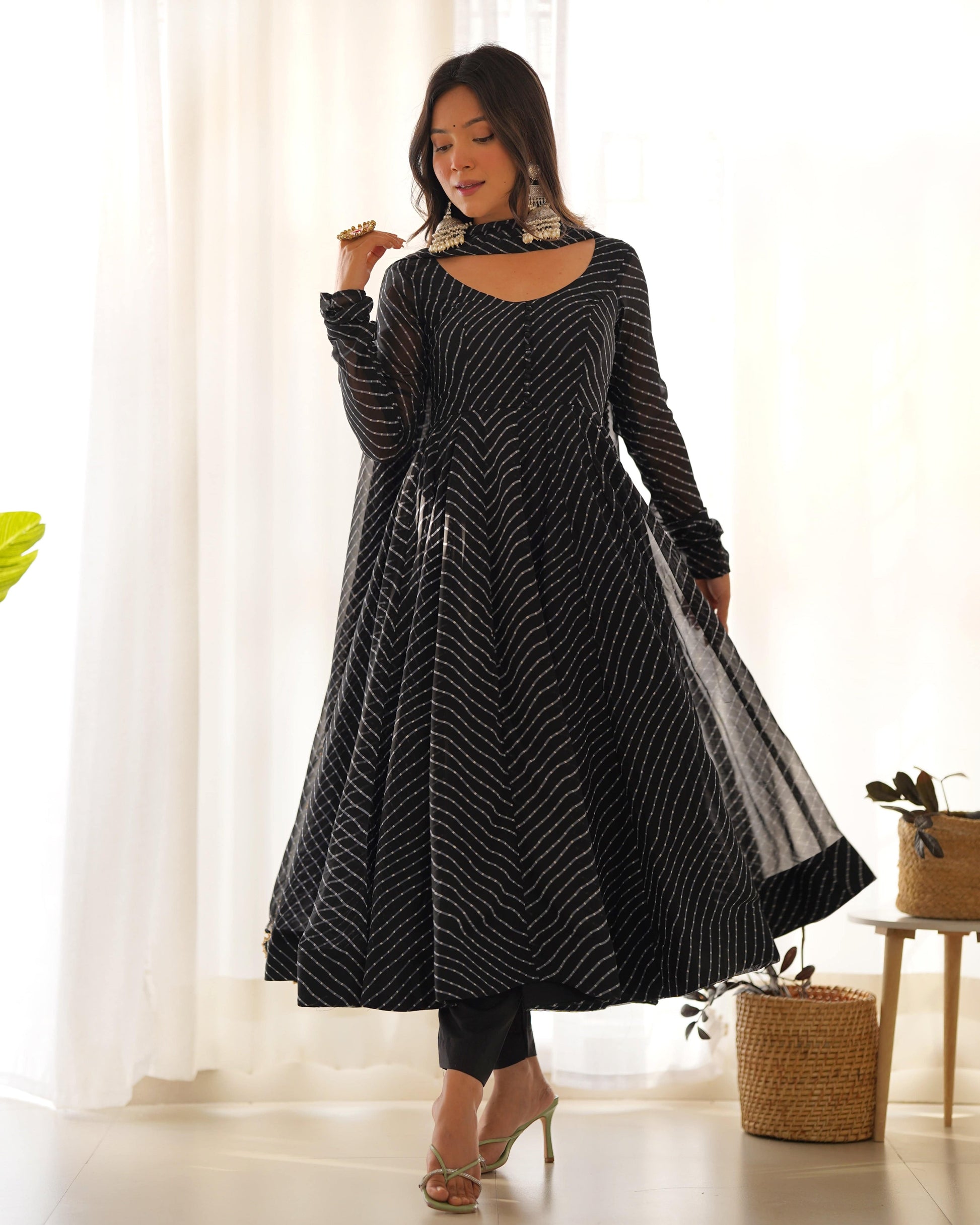 Splendid Faux Georgette Printed Fully Stitched Anarkali Pant Suit - Ethnicwish