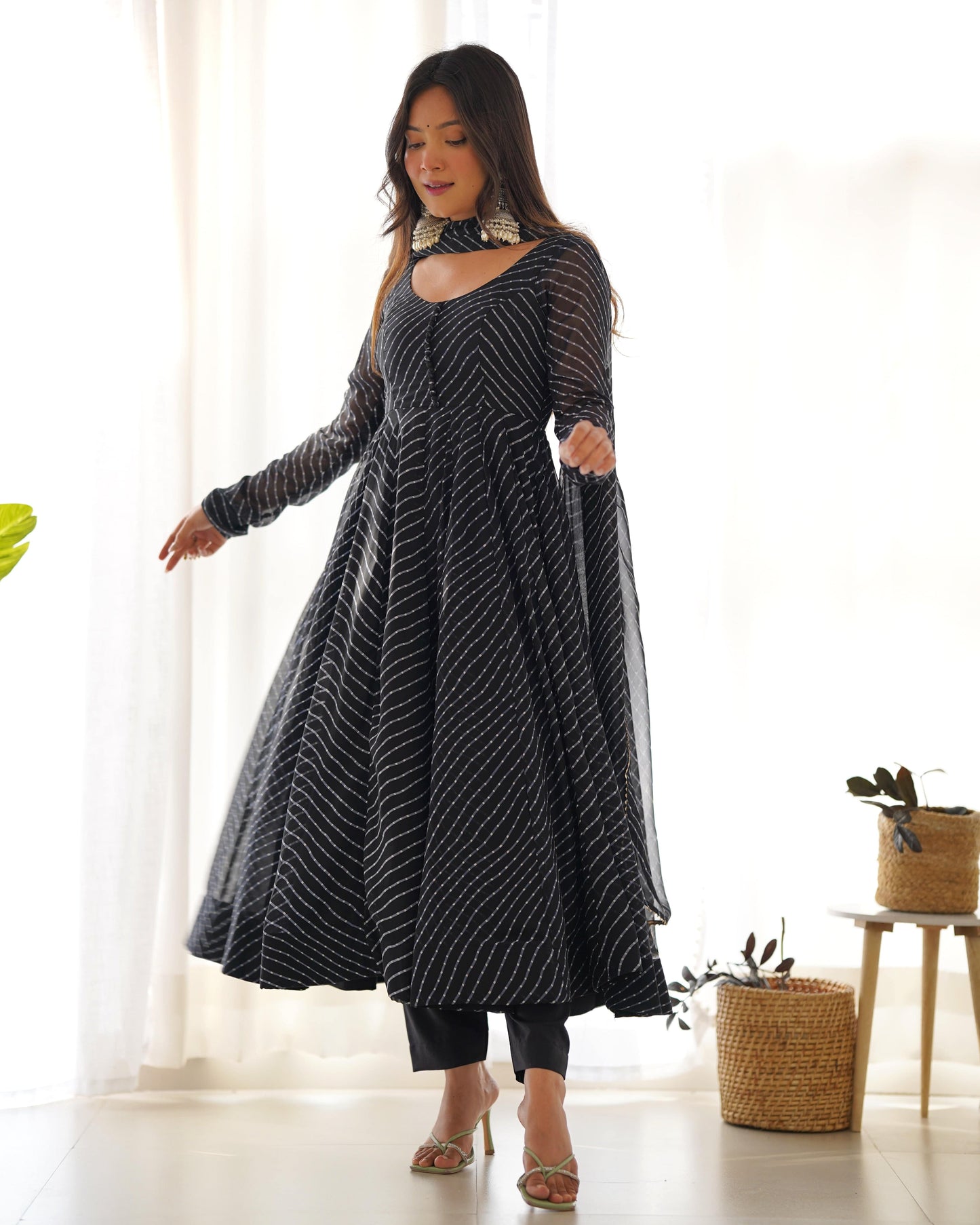 Splendid Faux Georgette Printed Fully Stitched Anarkali Pant Suit - Ethnicwish