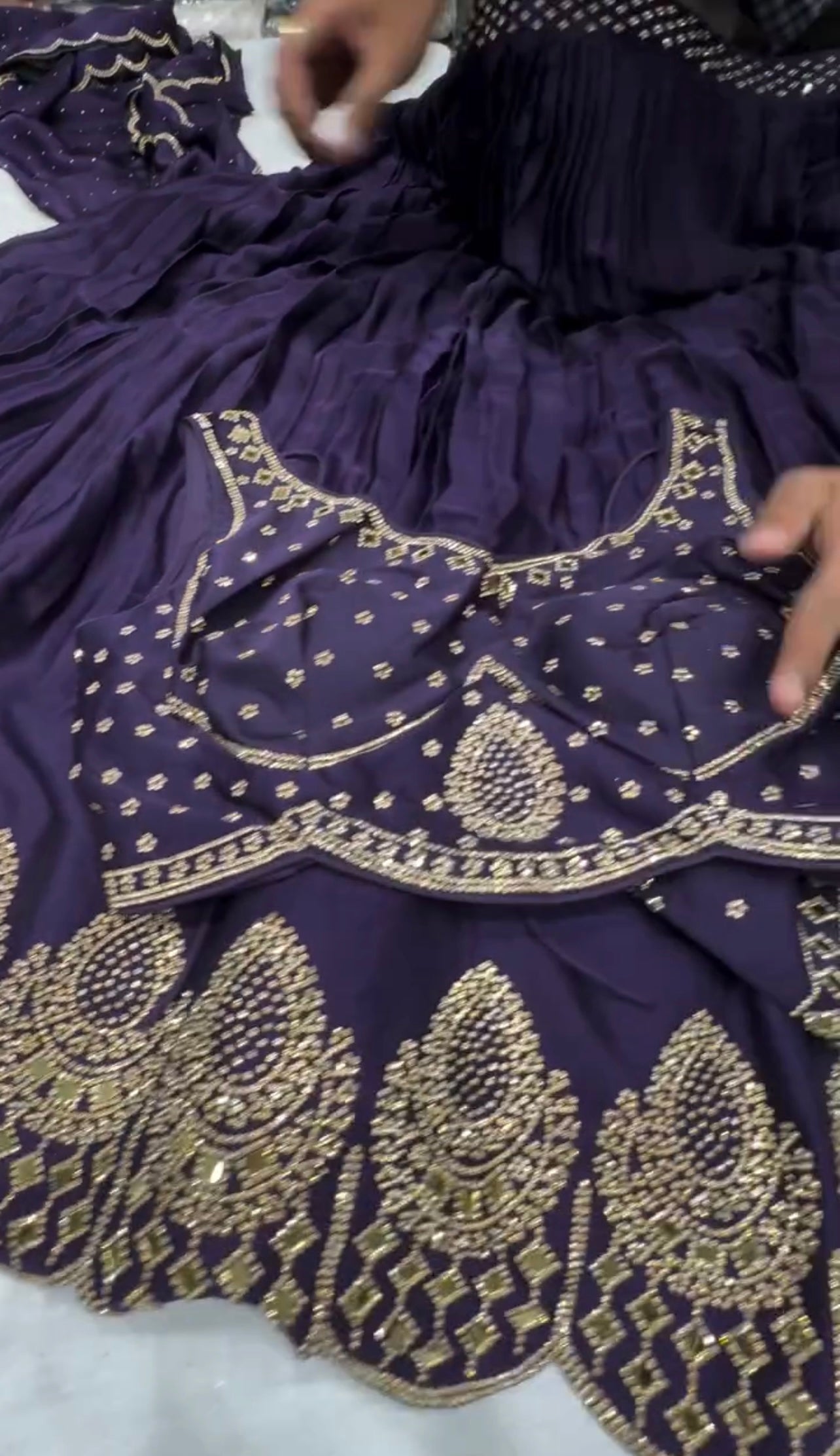 Premium Satin Silk Lehenga Choli with Stone & Real Mirror Work