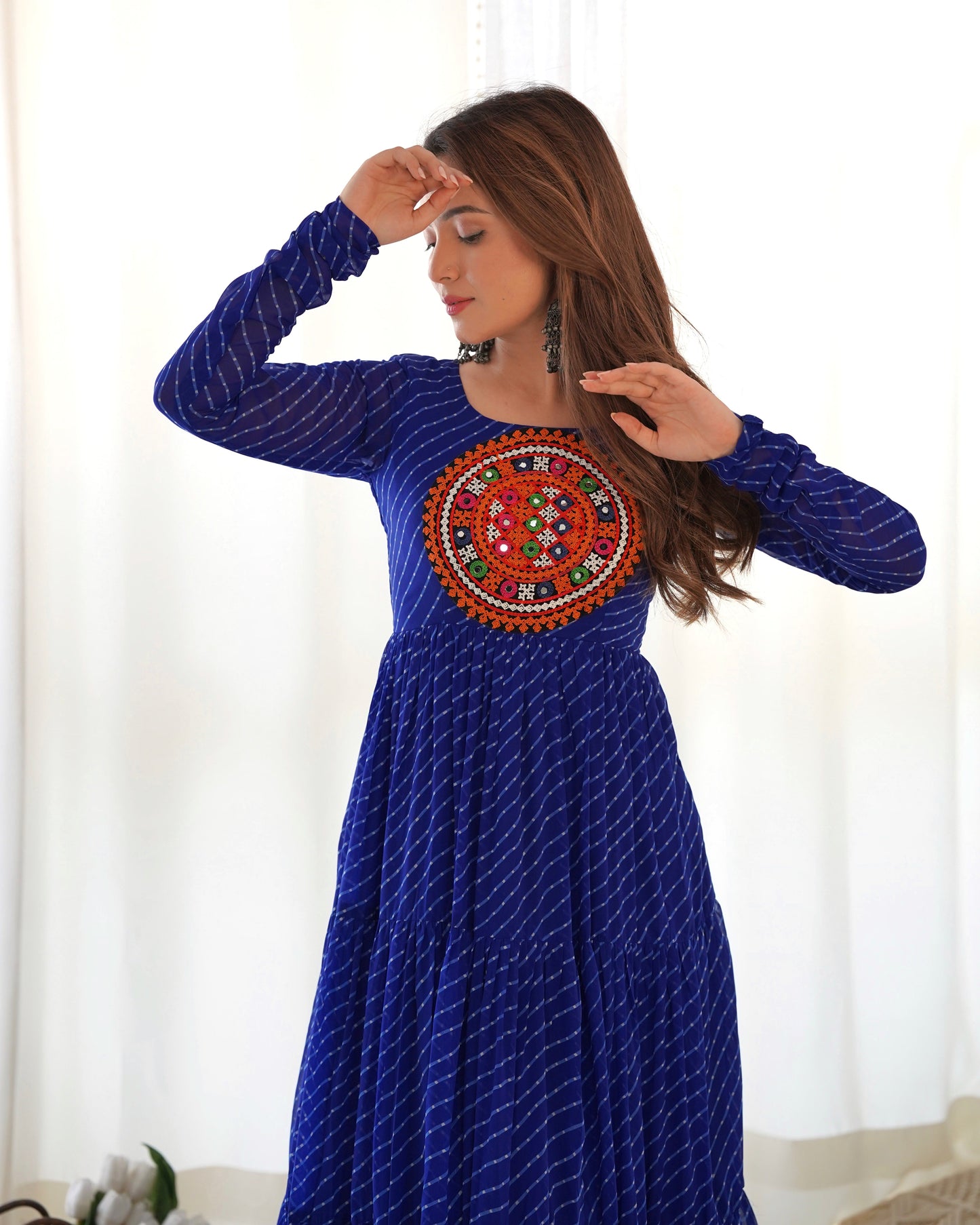 Arresting Navratri Wear Fully Stitched Designer Gown - Ethnicwish