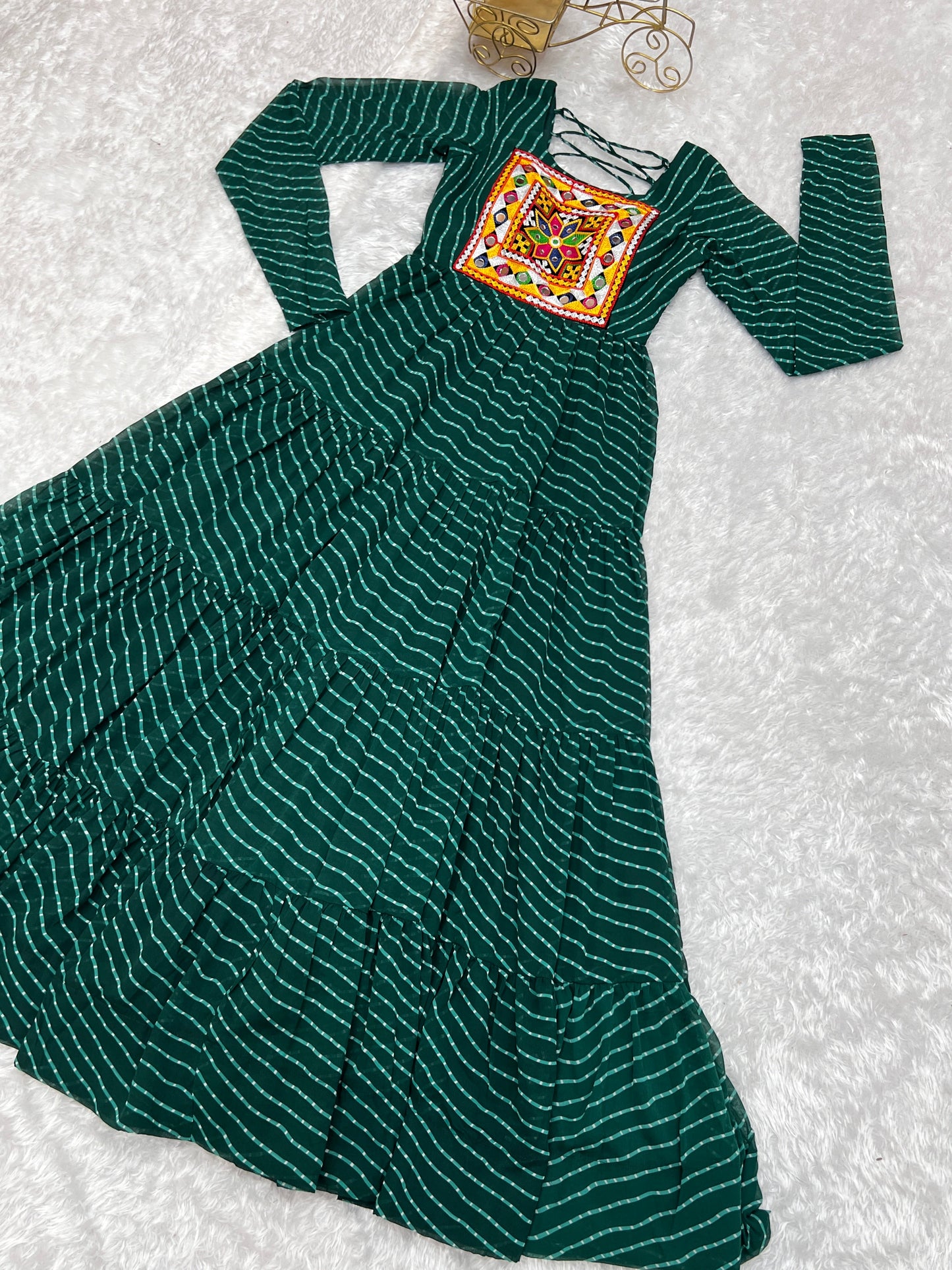 Arresting Navratri Wear Fully Stitched Designer Gown - Ethnicwish
