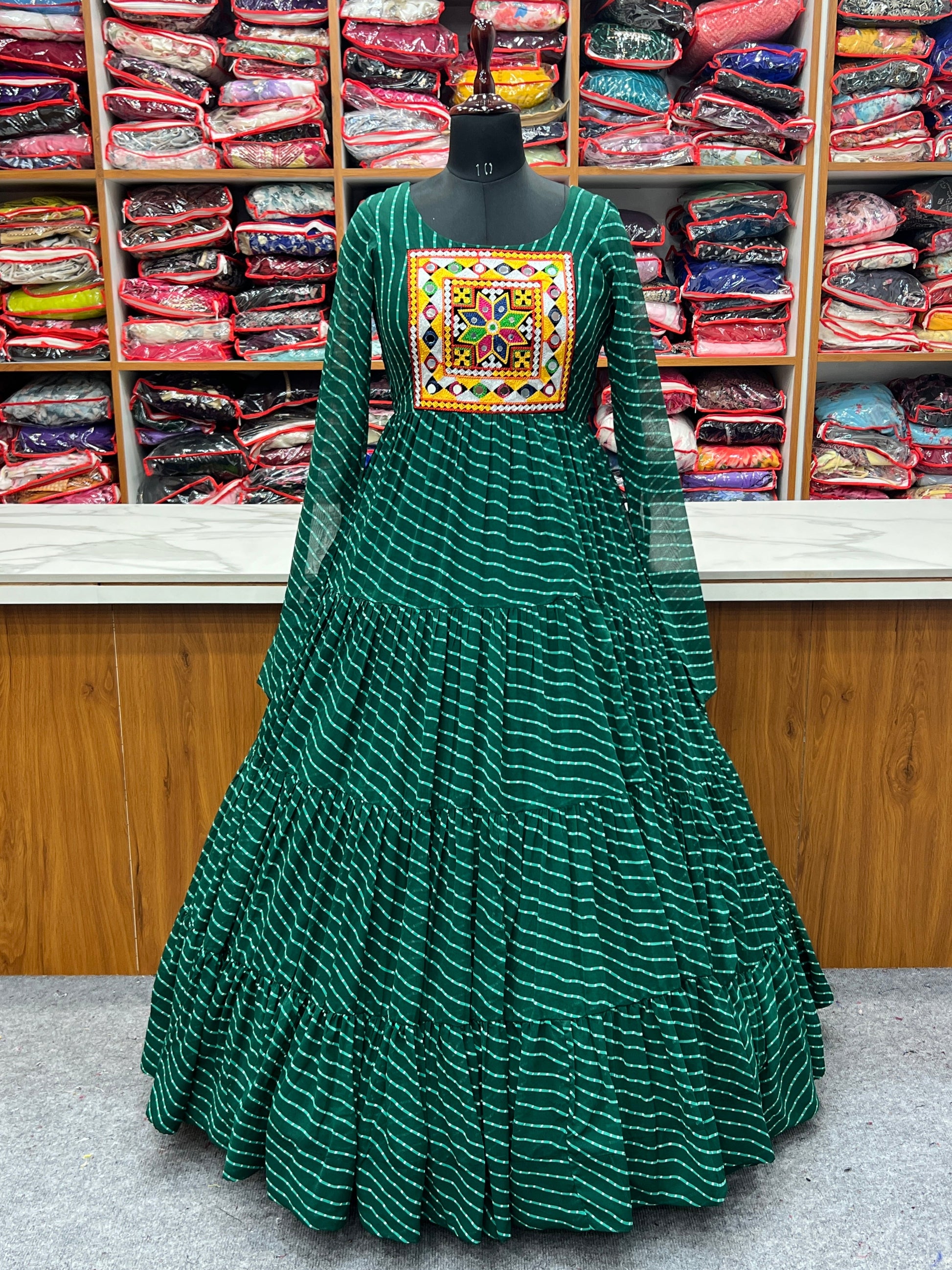 Arresting Navratri Wear Fully Stitched Designer Gown - Ethnicwish