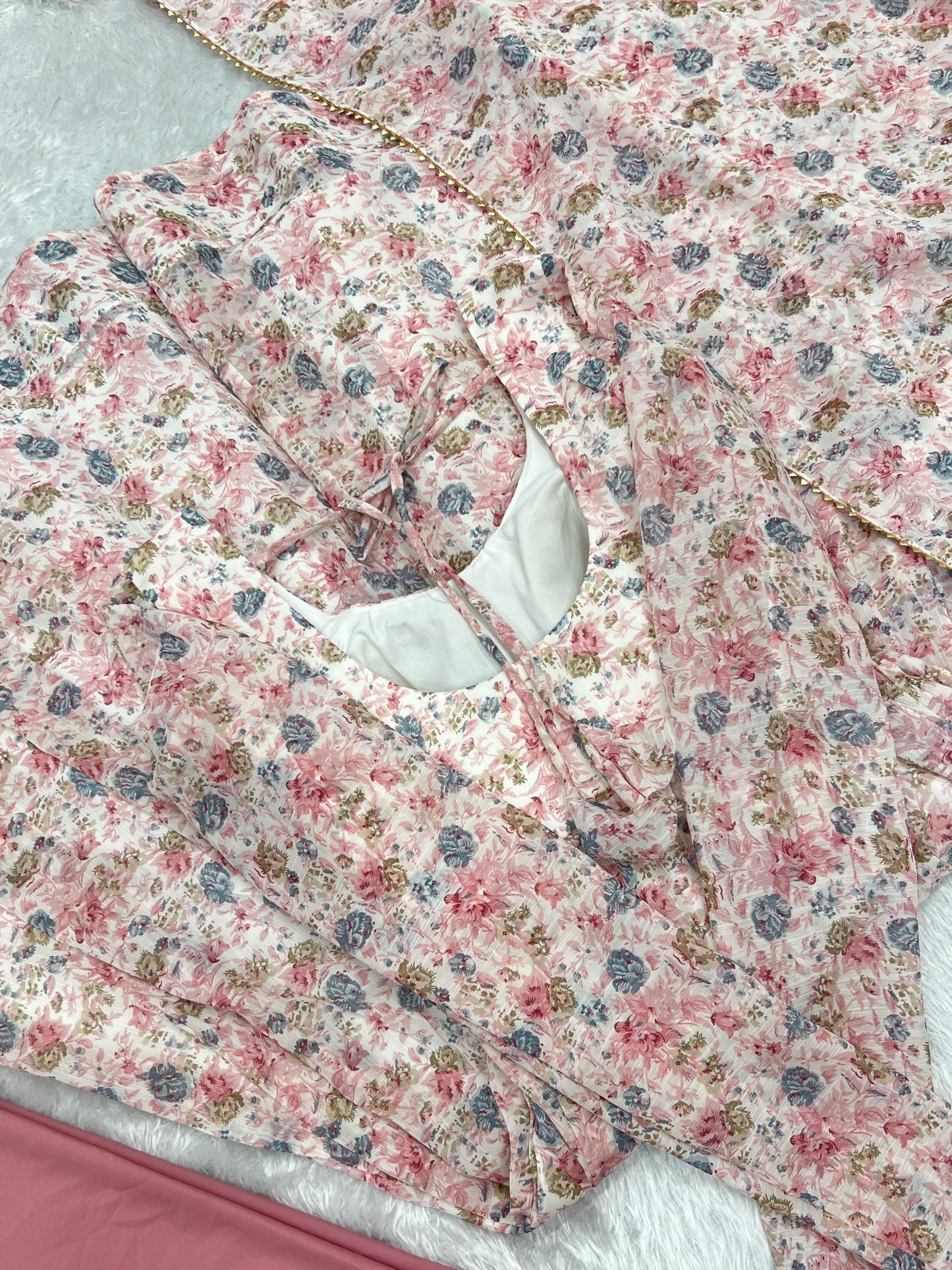 Exquisite Chiffon Floral Digital Printed Fully Stitched Anarkali Pant Suit - Ethnicwish