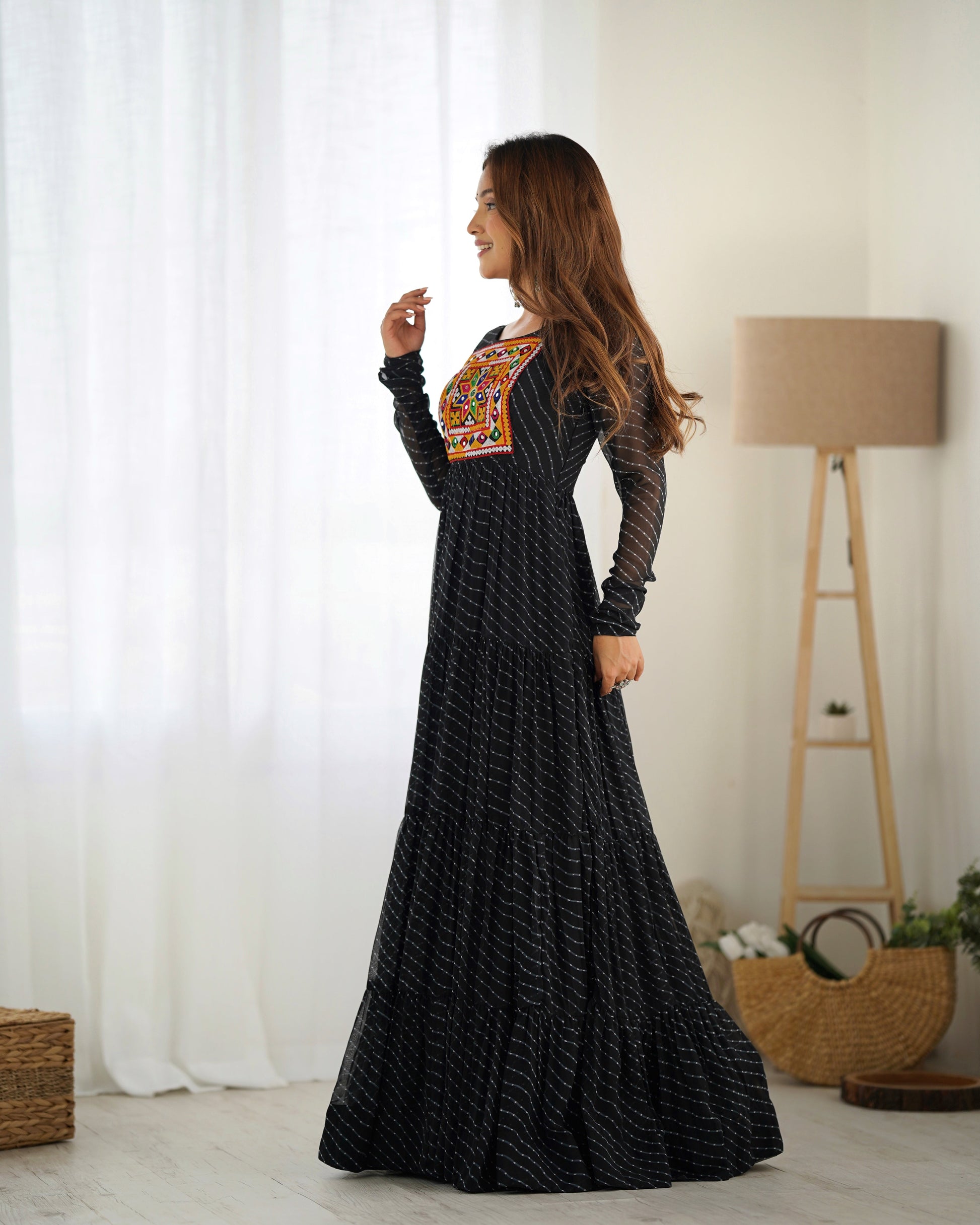 Arresting Navratri Wear Fully Stitched Designer Gown - Ethnicwish