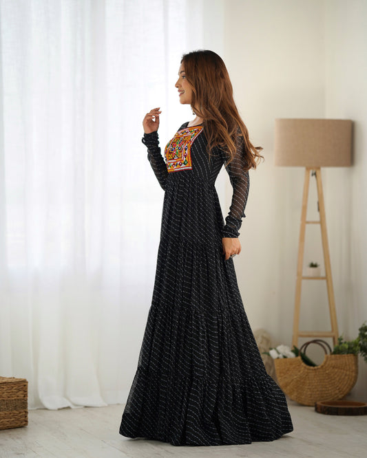 Arresting Navratri Wear Fully Stitched Designer Gown - Ethnicwish