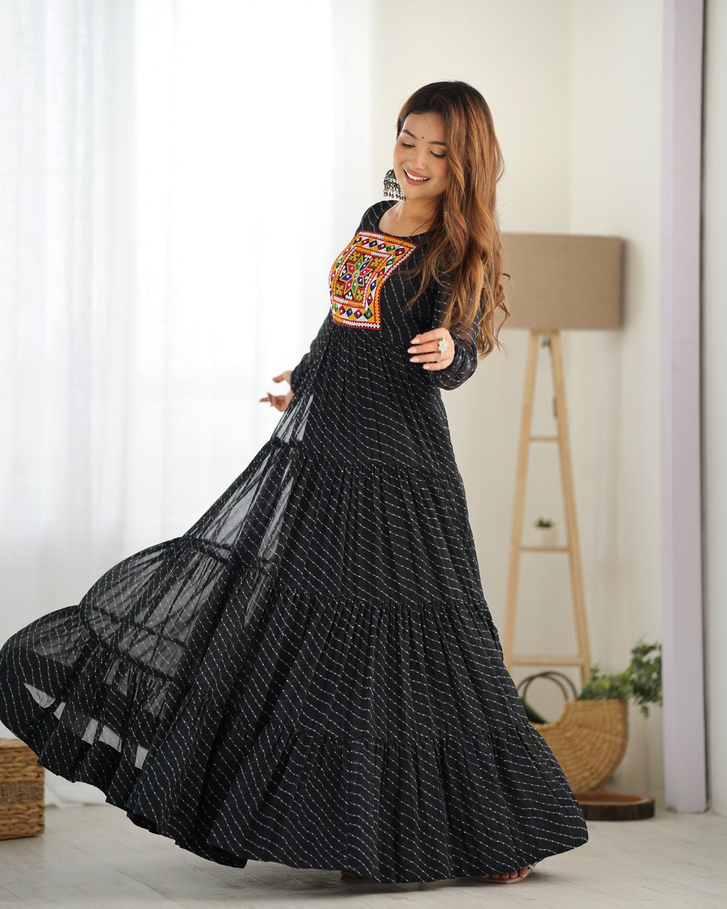 Arresting Navratri Wear Fully Stitched Designer Gown - Ethnicwish