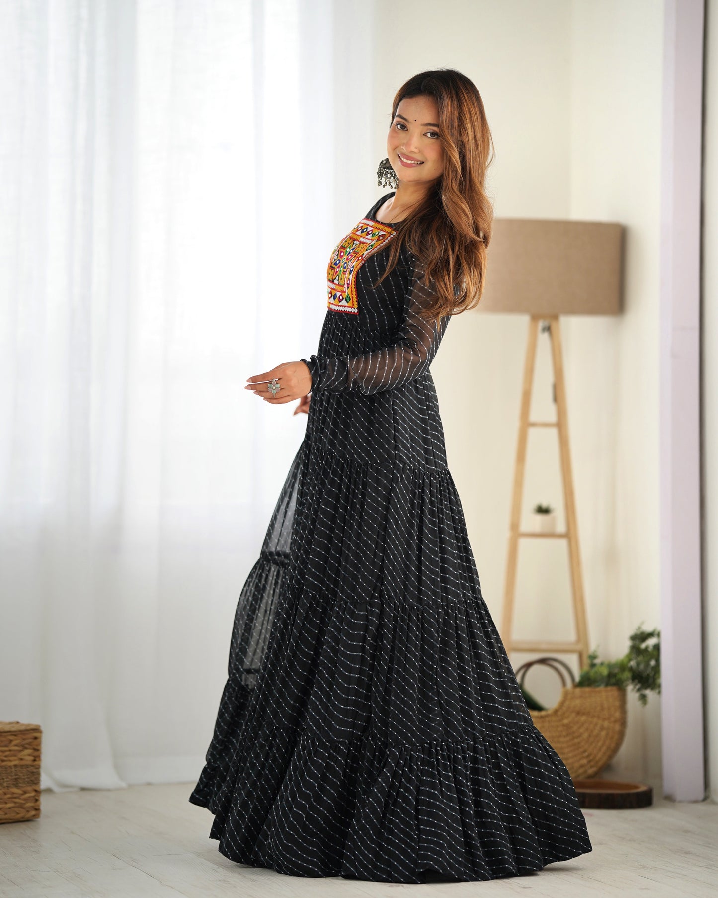 Arresting Navratri Wear Fully Stitched Designer Gown - Ethnicwish