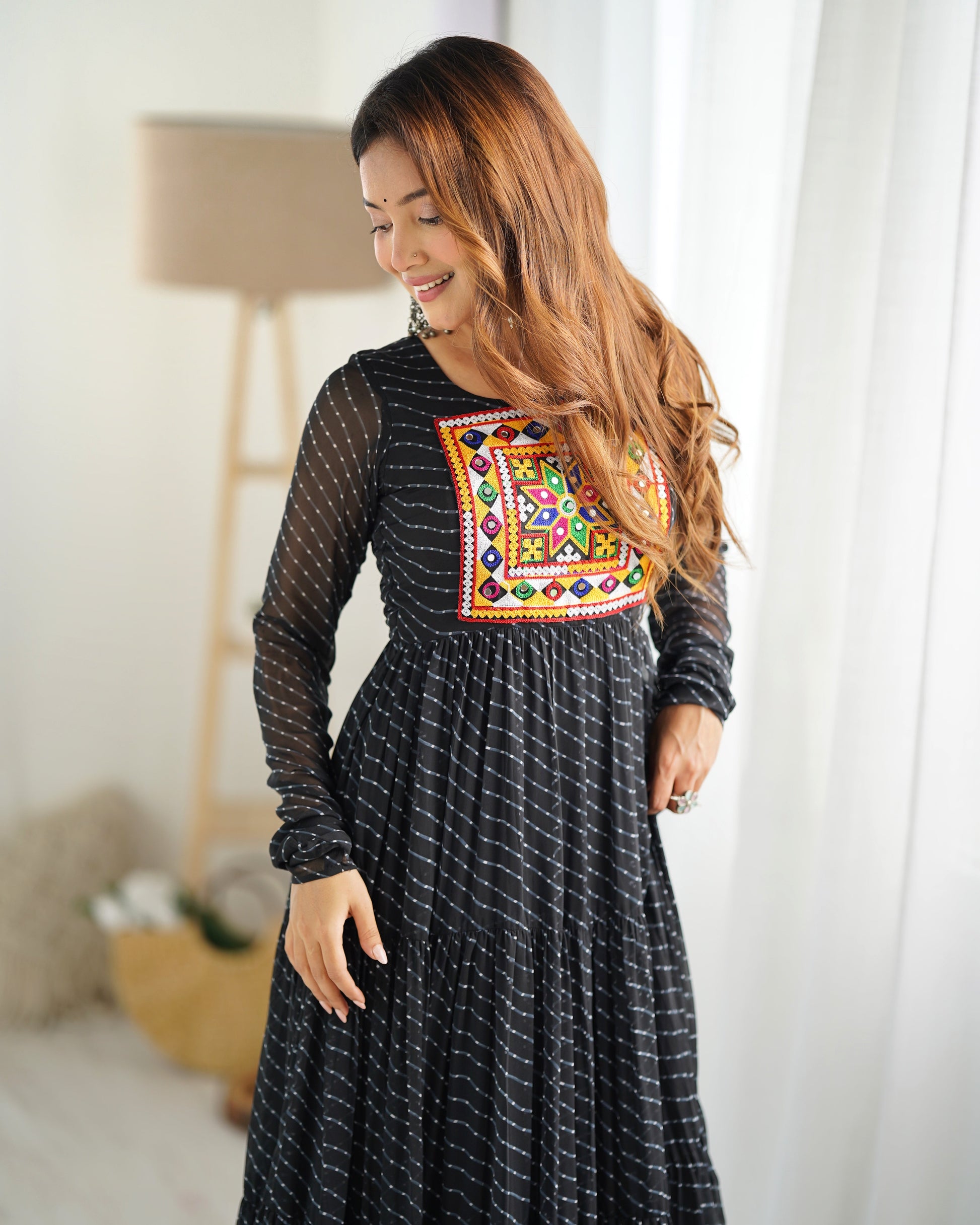 Arresting Navratri Wear Fully Stitched Designer Gown - Ethnicwish
