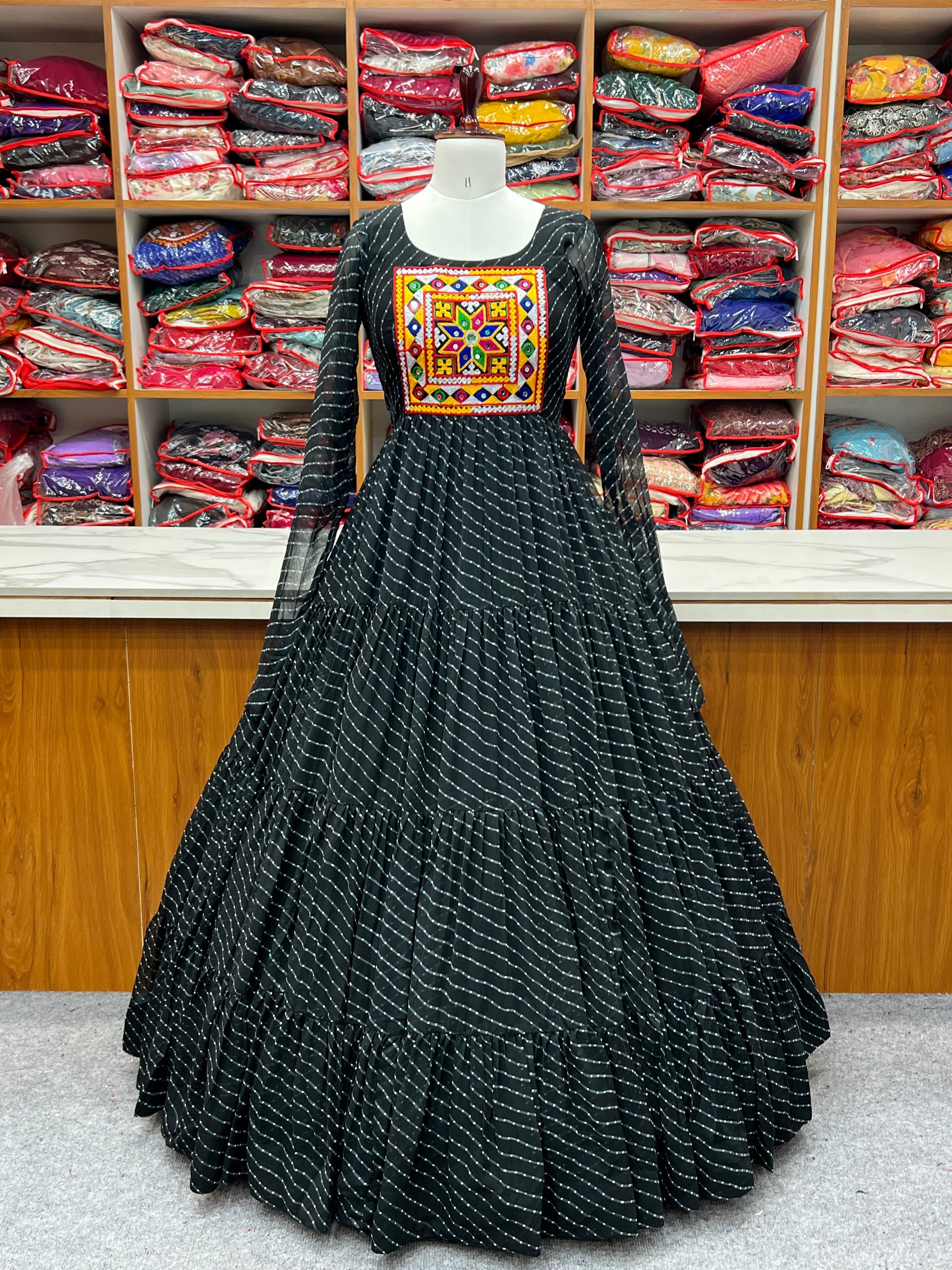 Arresting Navratri Wear Fully Stitched Designer Gown - Ethnicwish