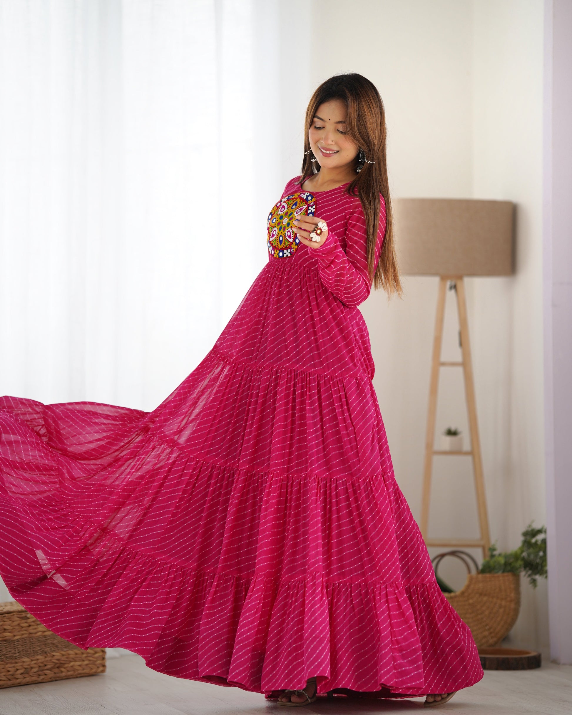 Arresting Navratri Wear Fully Stitched Designer Gown - Ethnicwish