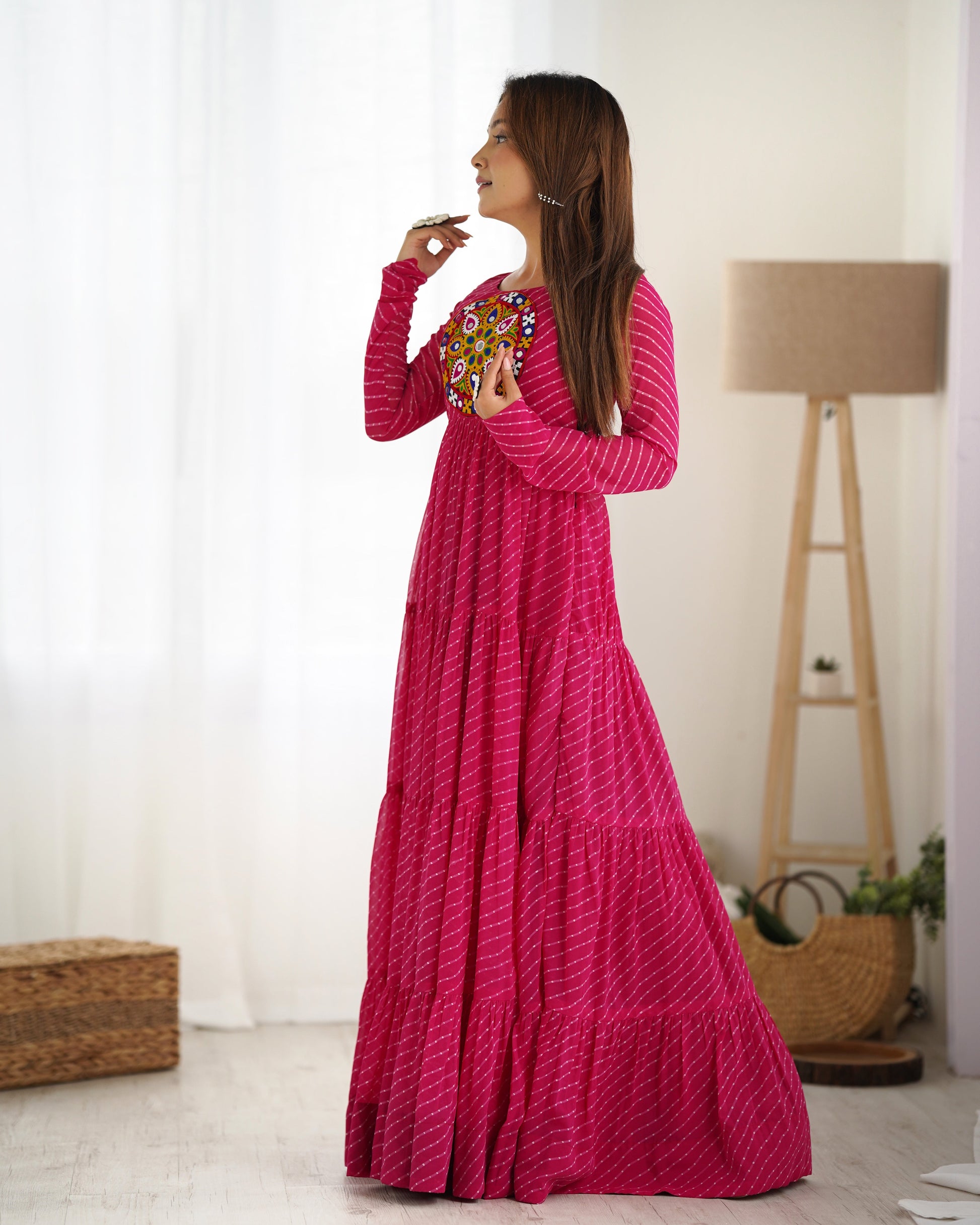 Arresting Navratri Wear Fully Stitched Designer Gown - Ethnicwish