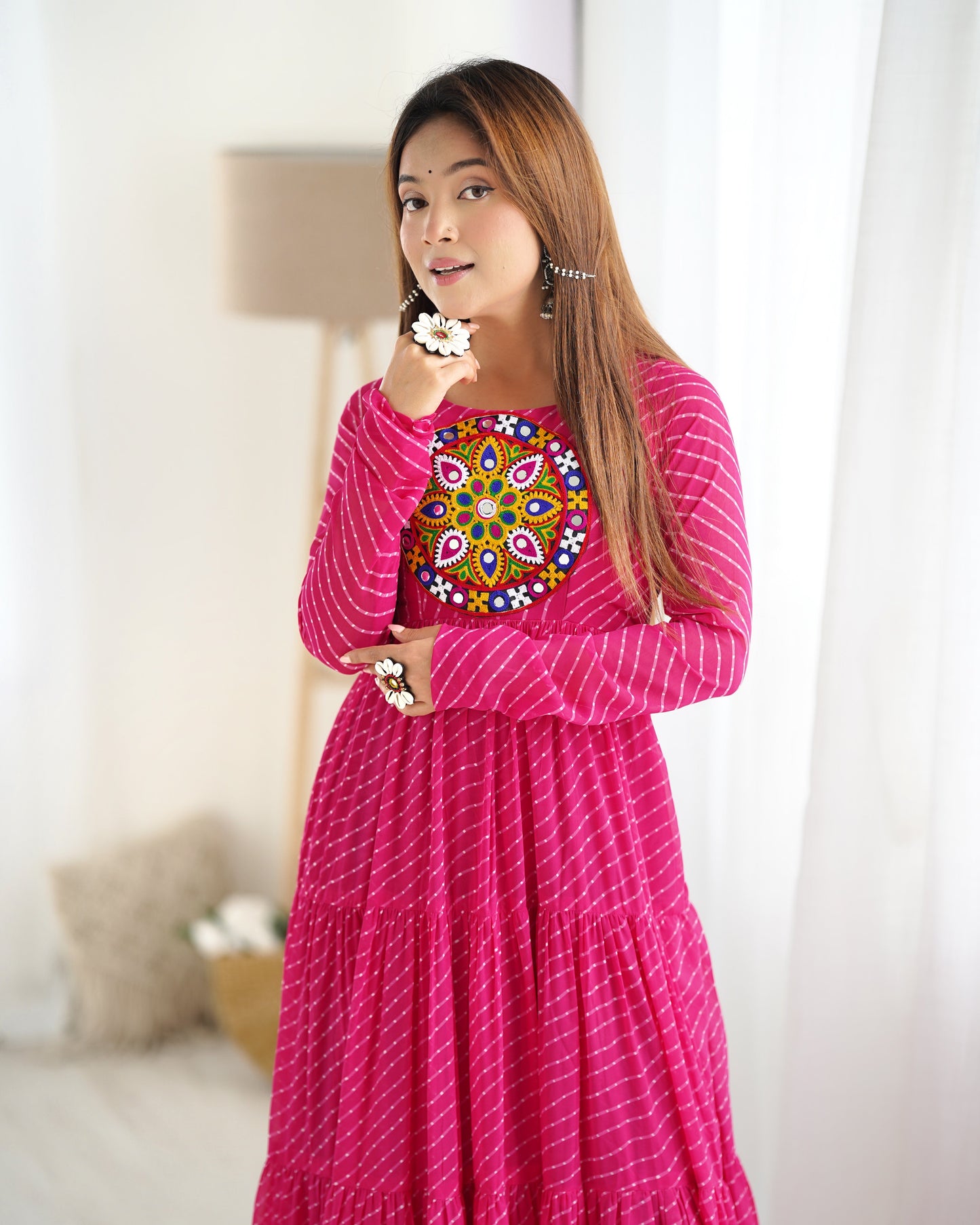 Arresting Navratri Wear Fully Stitched Designer Gown - Ethnicwish