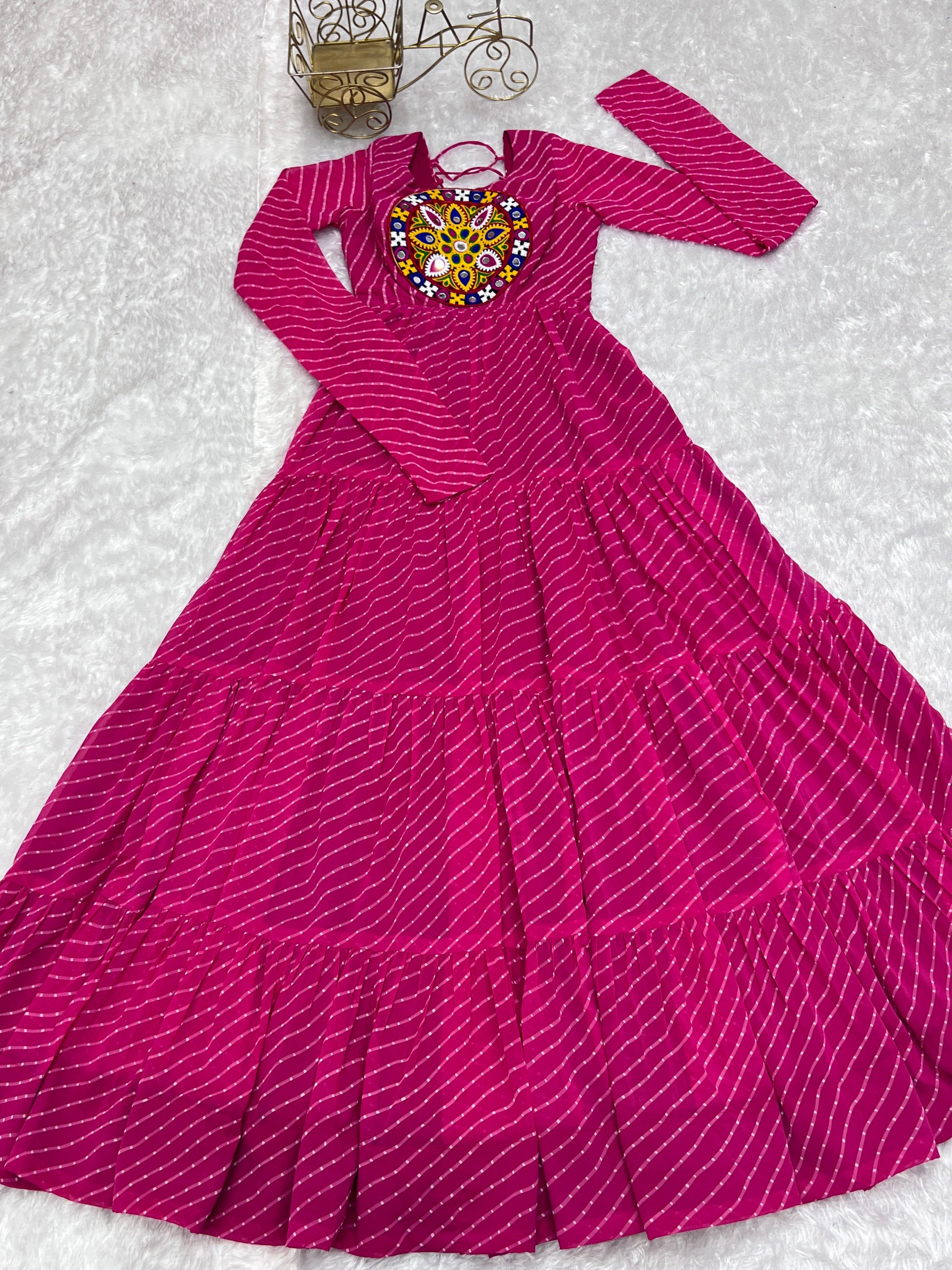 Arresting Navratri Wear Fully Stitched Designer Gown - Ethnicwish