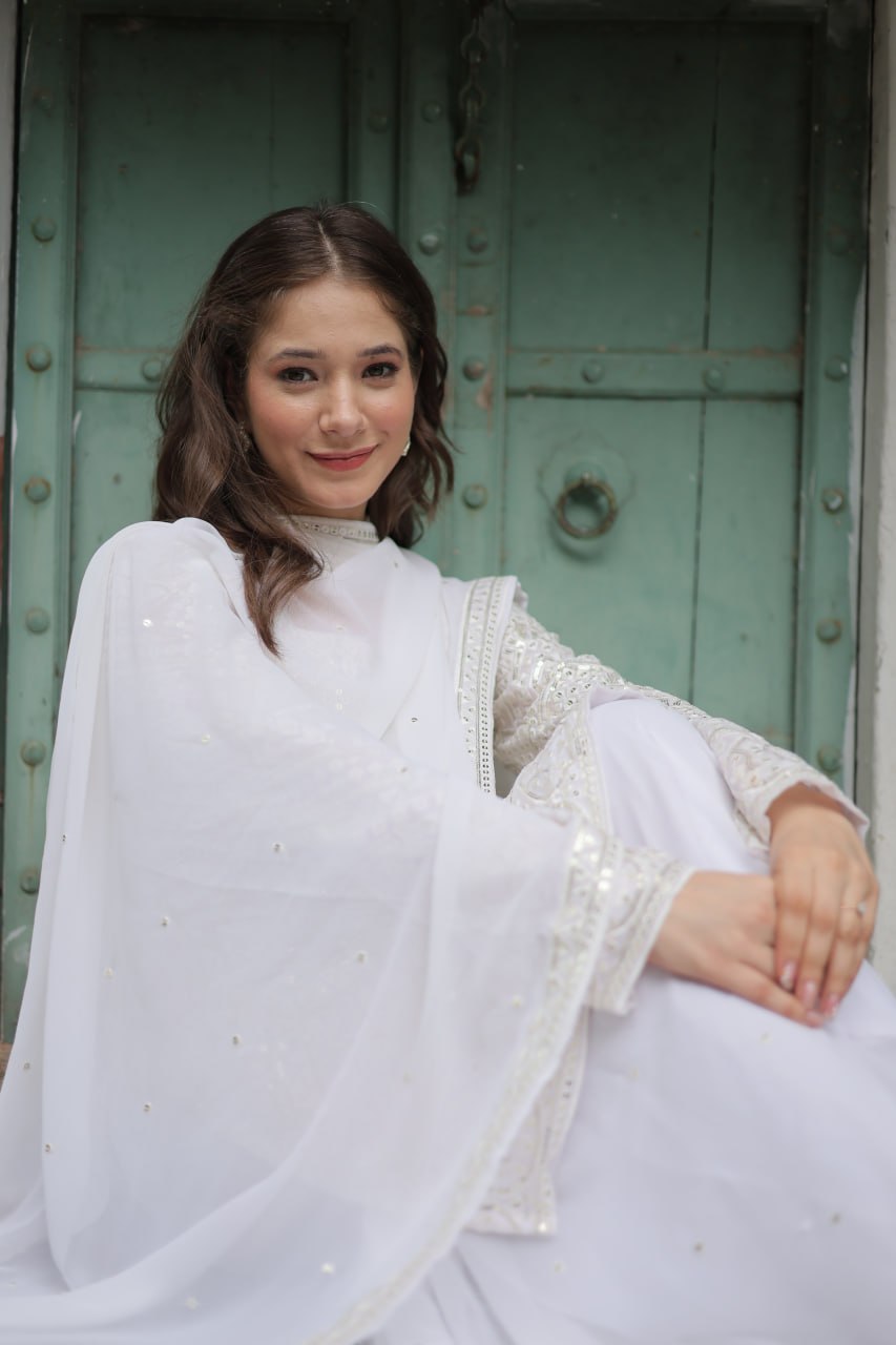 Mesmerizing Faux Georgette Sequins Thread Worked Top Sharara Suit - Ethnicwish