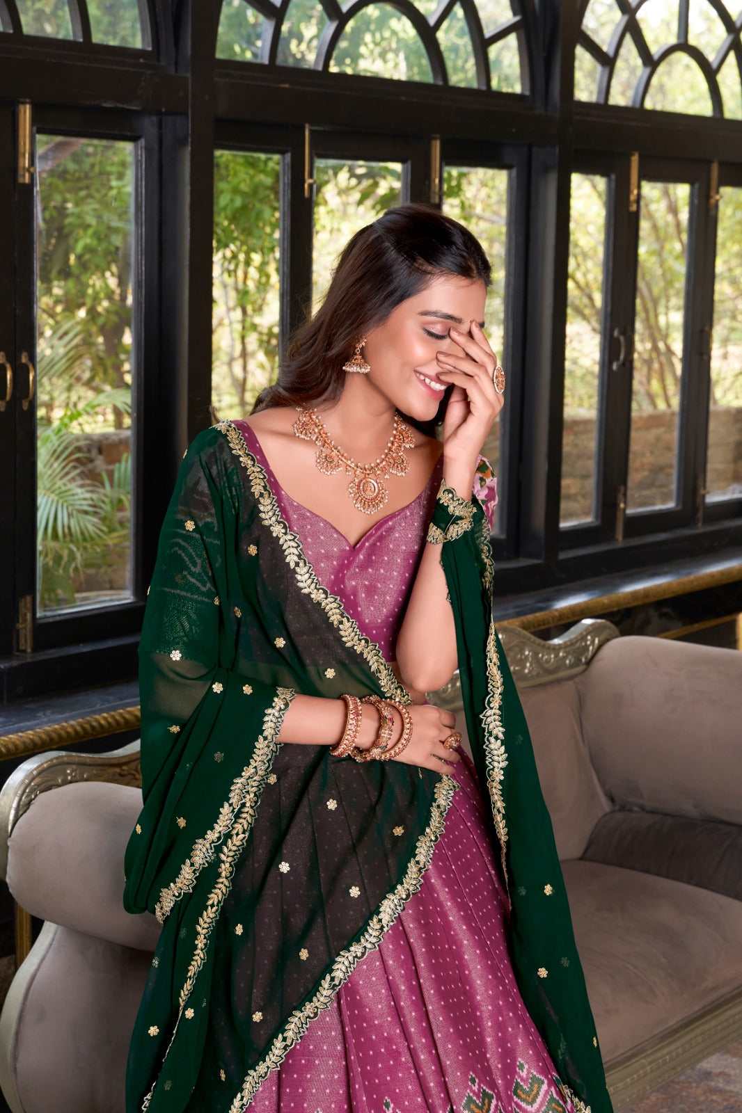 Ravishing Kanchipuram Silk Printed Weaving Worked Lehenga Choli