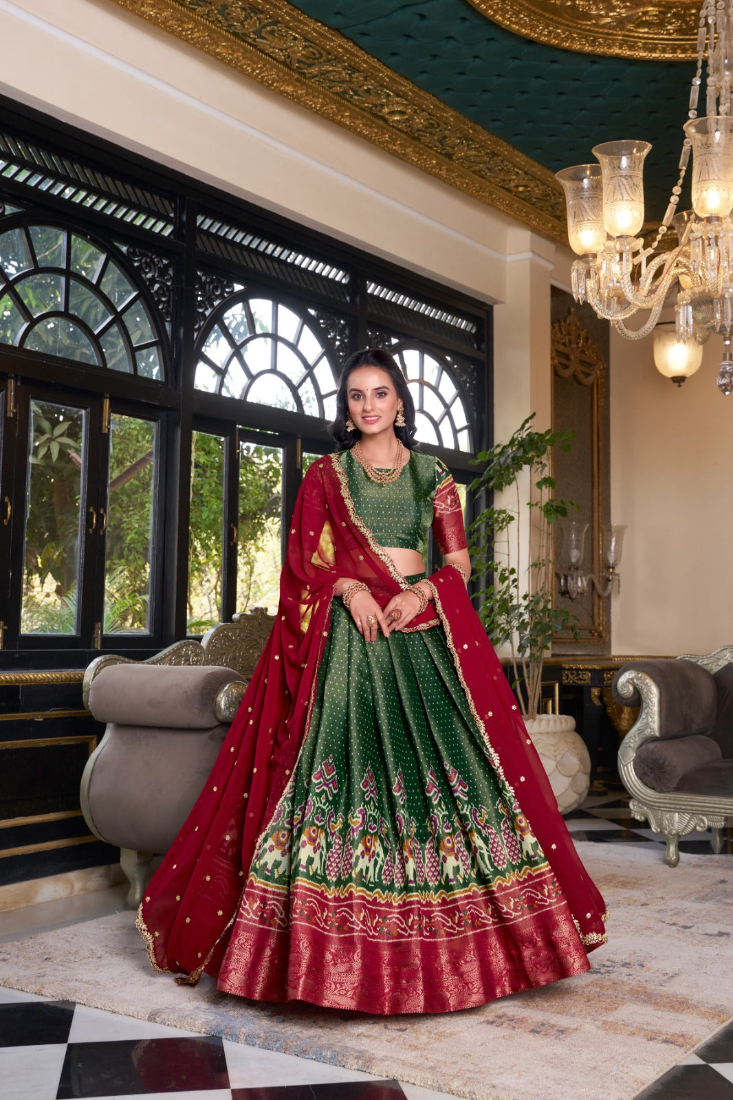 Ravishing Kanchipuram Silk Printed Weaving Worked Lehenga Choli