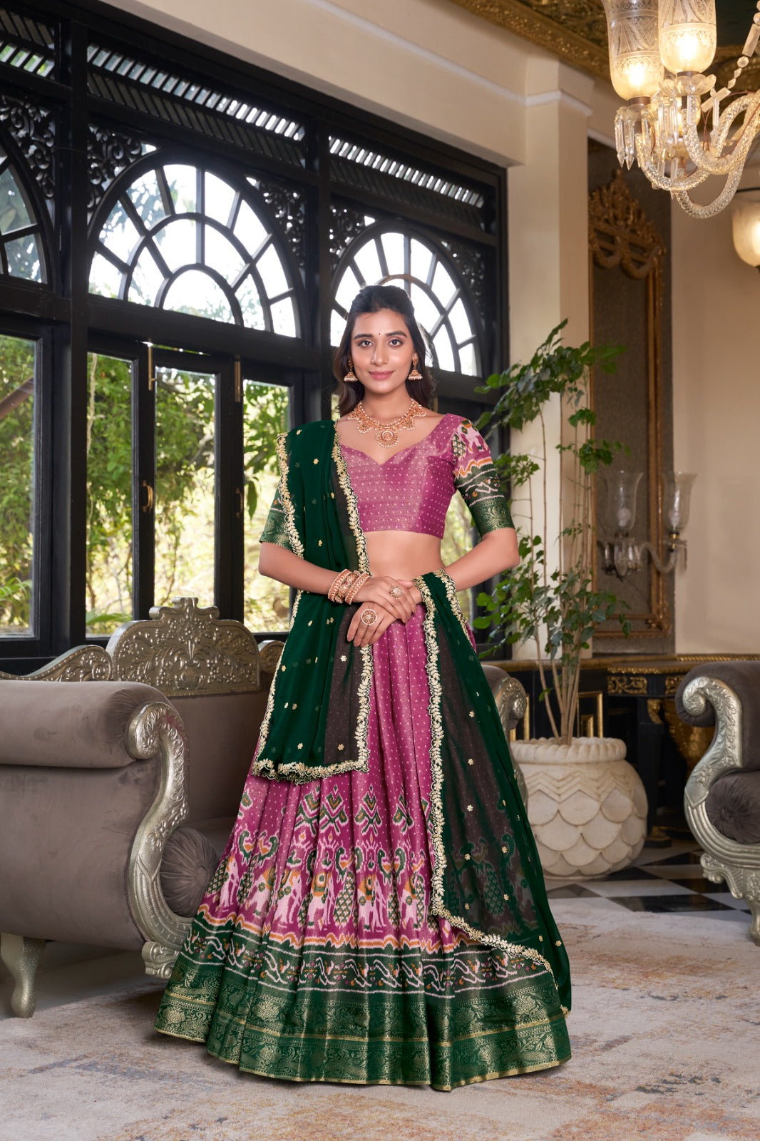 Ravishing Kanchipuram Silk Printed Weaving Worked Lehenga Choli