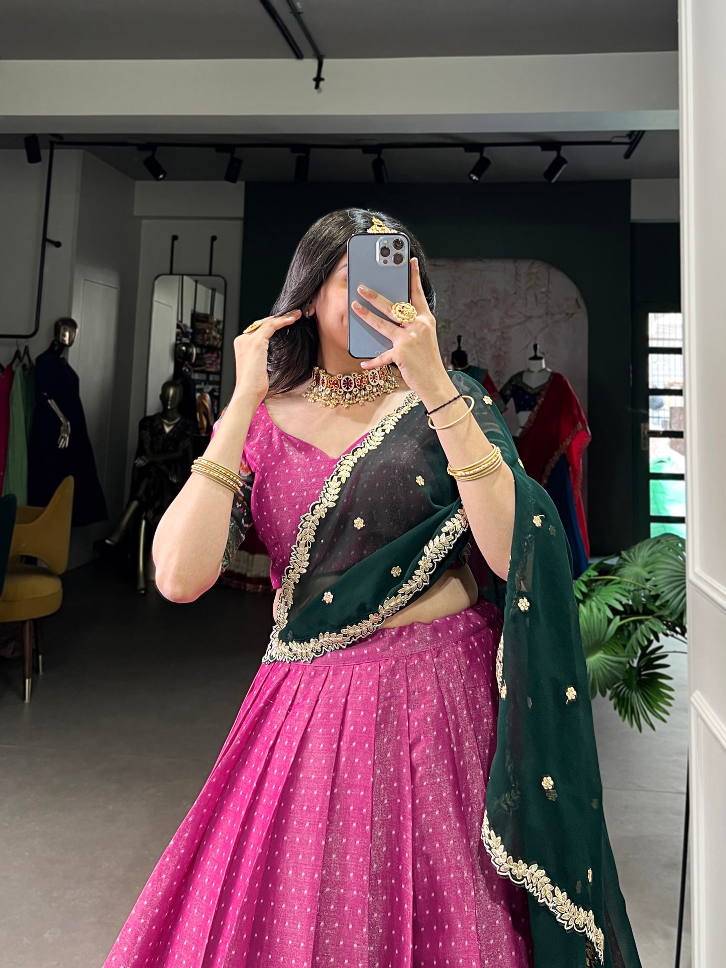 Ravishing Kanchipuram Silk Printed Weaving Worked Lehenga Choli
