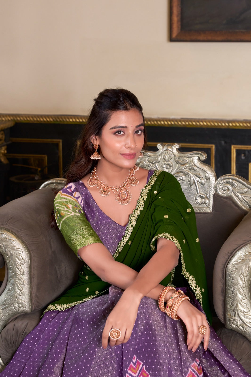 Ravishing Kanchipuram Silk Printed Weaving Worked Lehenga Choli