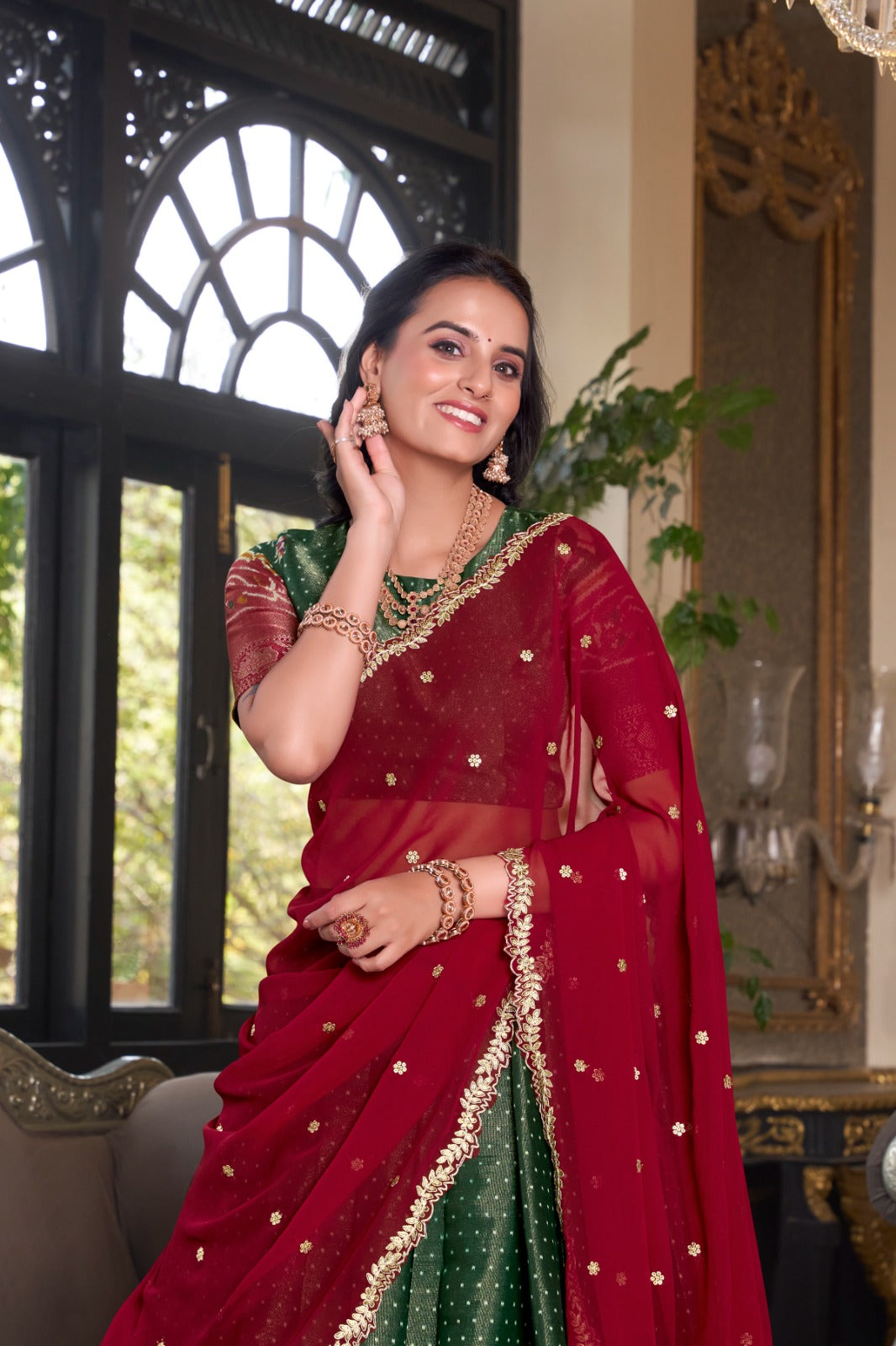 Ravishing Kanchipuram Silk Printed Weaving Worked Lehenga Choli