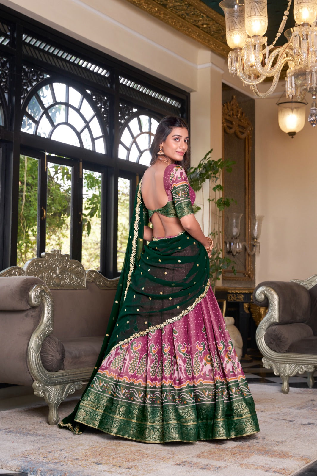 Ravishing Kanchipuram Silk Printed Weaving Worked Lehenga Choli