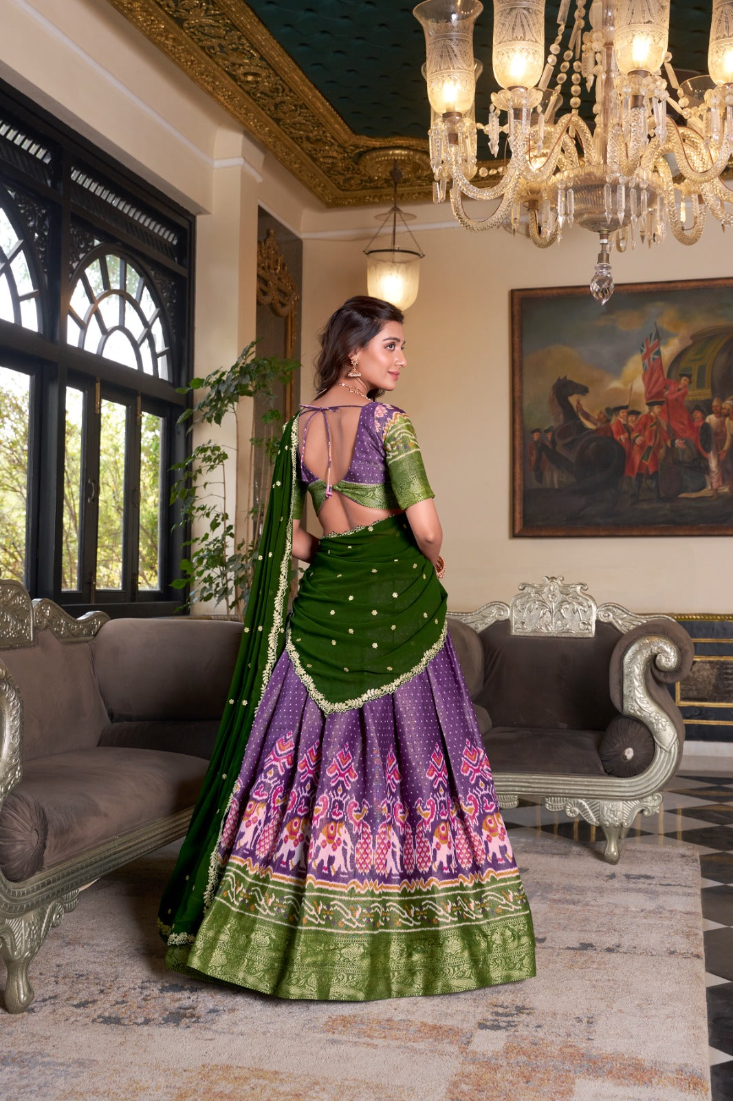 Ravishing Kanchipuram Silk Printed Weaving Worked Lehenga Choli