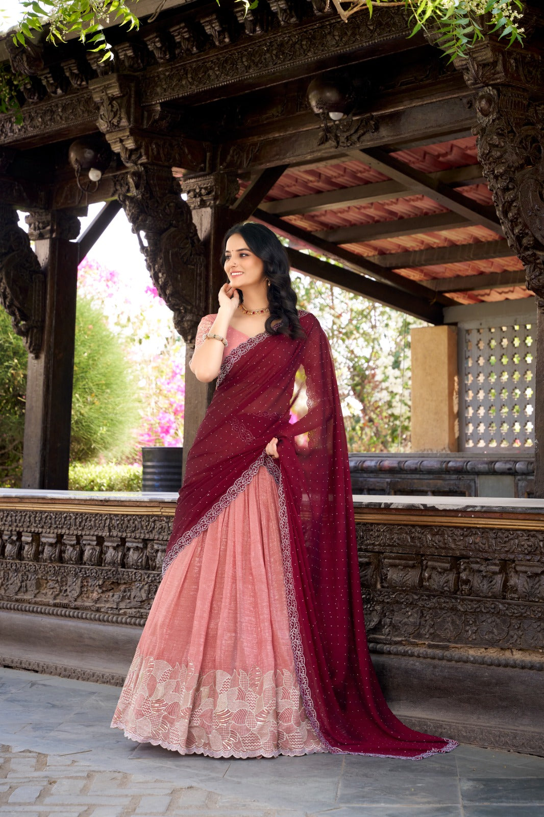 Attractive Silver Glosy Thread Sequins Worked Lehenga Choli