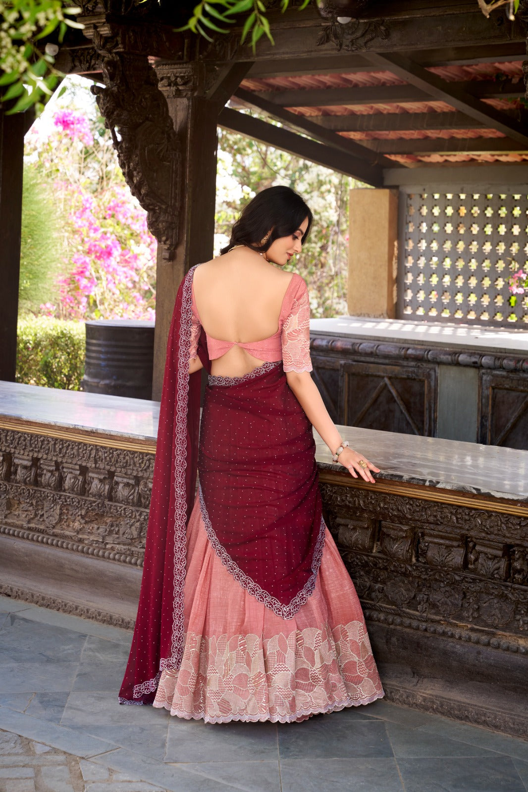 Attractive Silver Glosy Thread Sequins Worked Lehenga Choli
