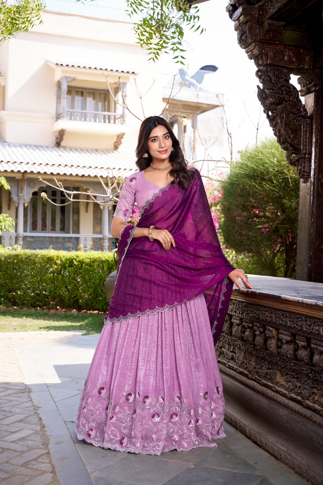 Attractive Silver Glosy Thread Sequins Worked Lehenga Choli